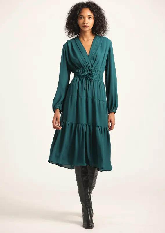 Elsa A-Line Dress - Emerald sold by Derek Lam