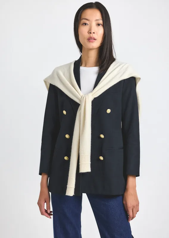 The Shrug in Wool - Chalk sold by Derek Lam