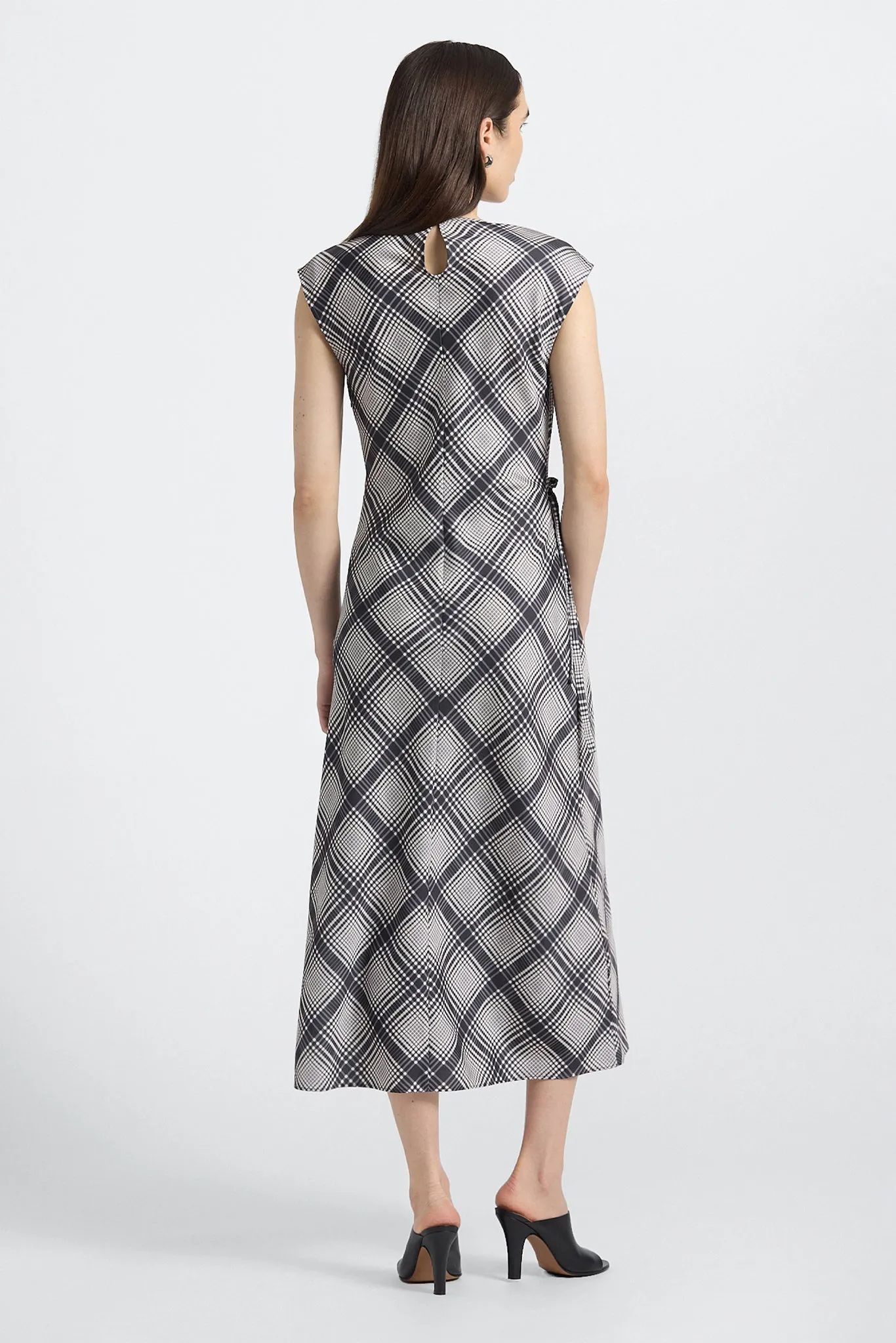 Adelita Satin Dress - Black/Shark/Ecru sold by Derek Lam product image thumbnail 5