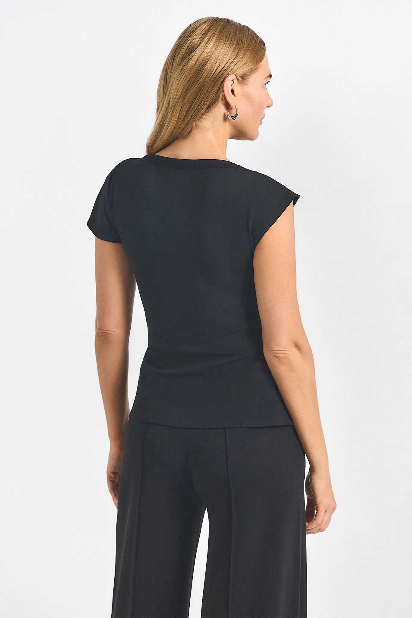 Luelle Crepe Knit Assymetric Top - Black sold by Derek Lam product image thumbnail 5