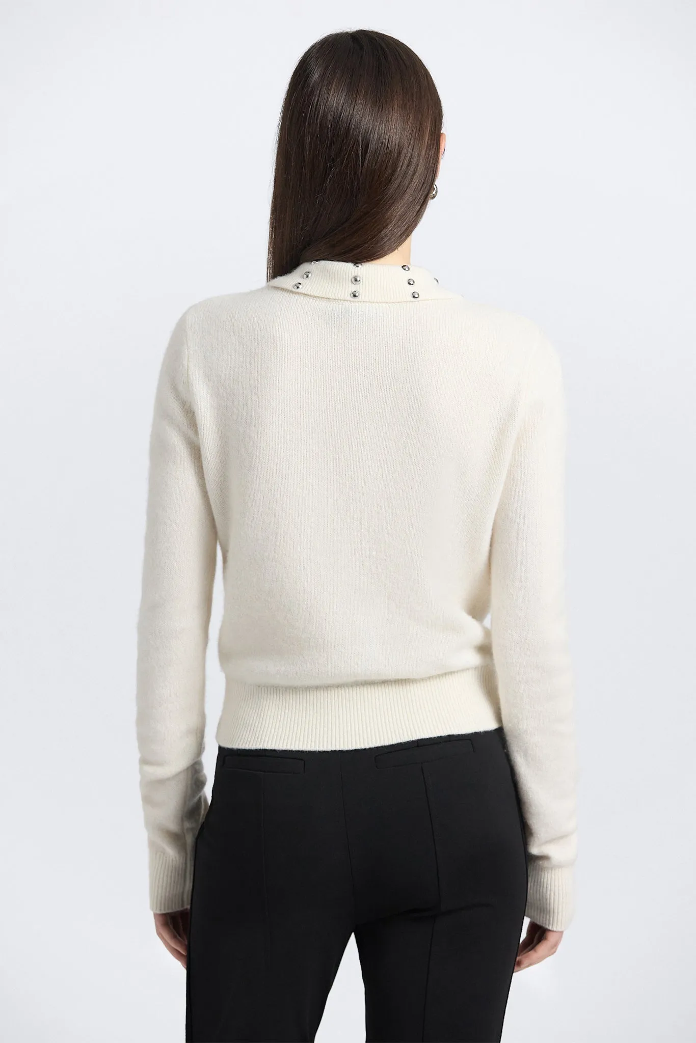 Sancia Embellished Collar Sweater - Ivory/Snow White sold by Derek Lam product image thumbnail 4