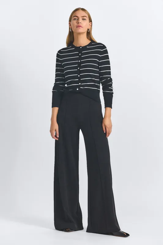 Tempest Wide Leg Knit Trouser - Black made by Derek Lam