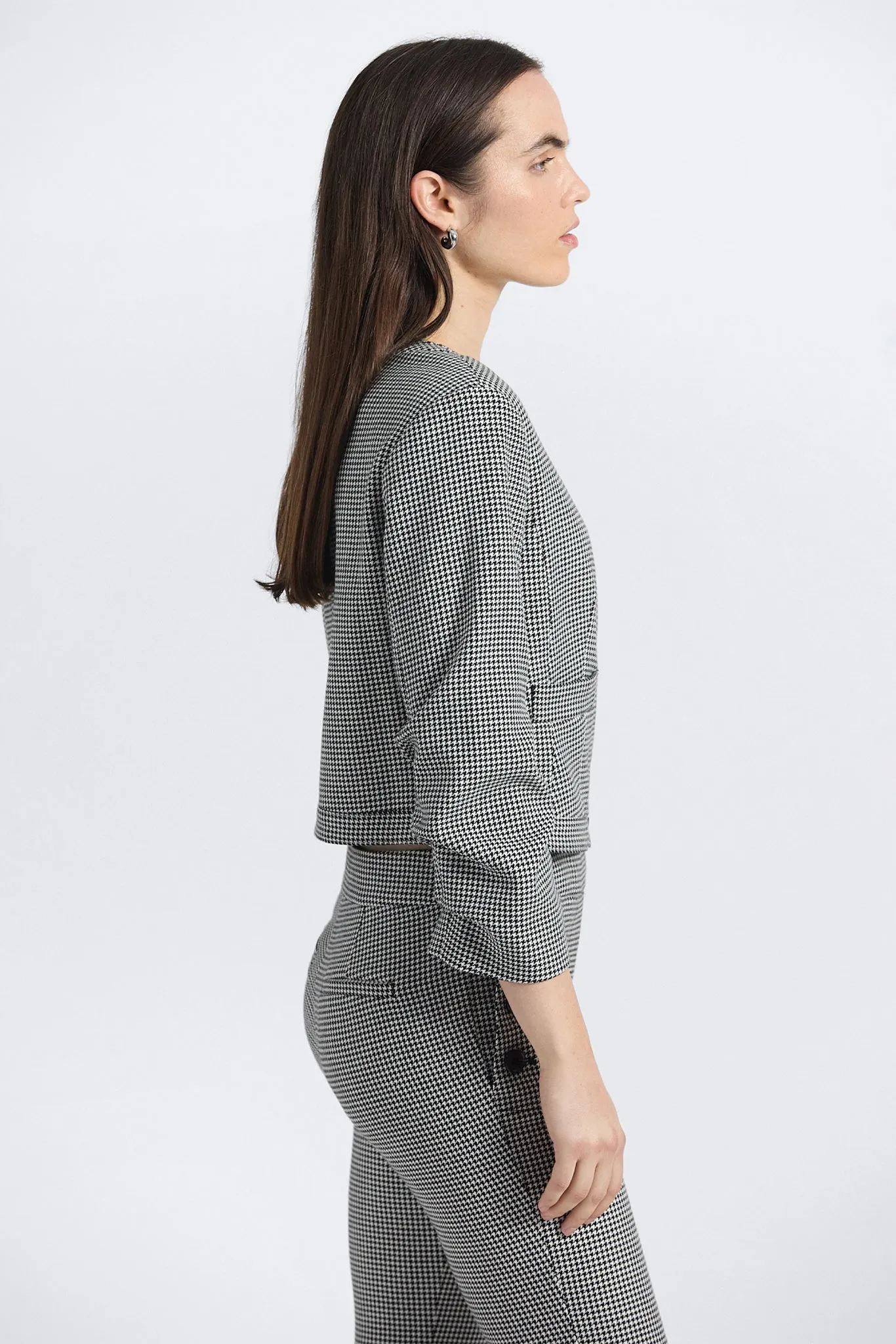 Piera Ruched Sleeve Jacket - black/white sold by Derek Lam product image thumbnail 3