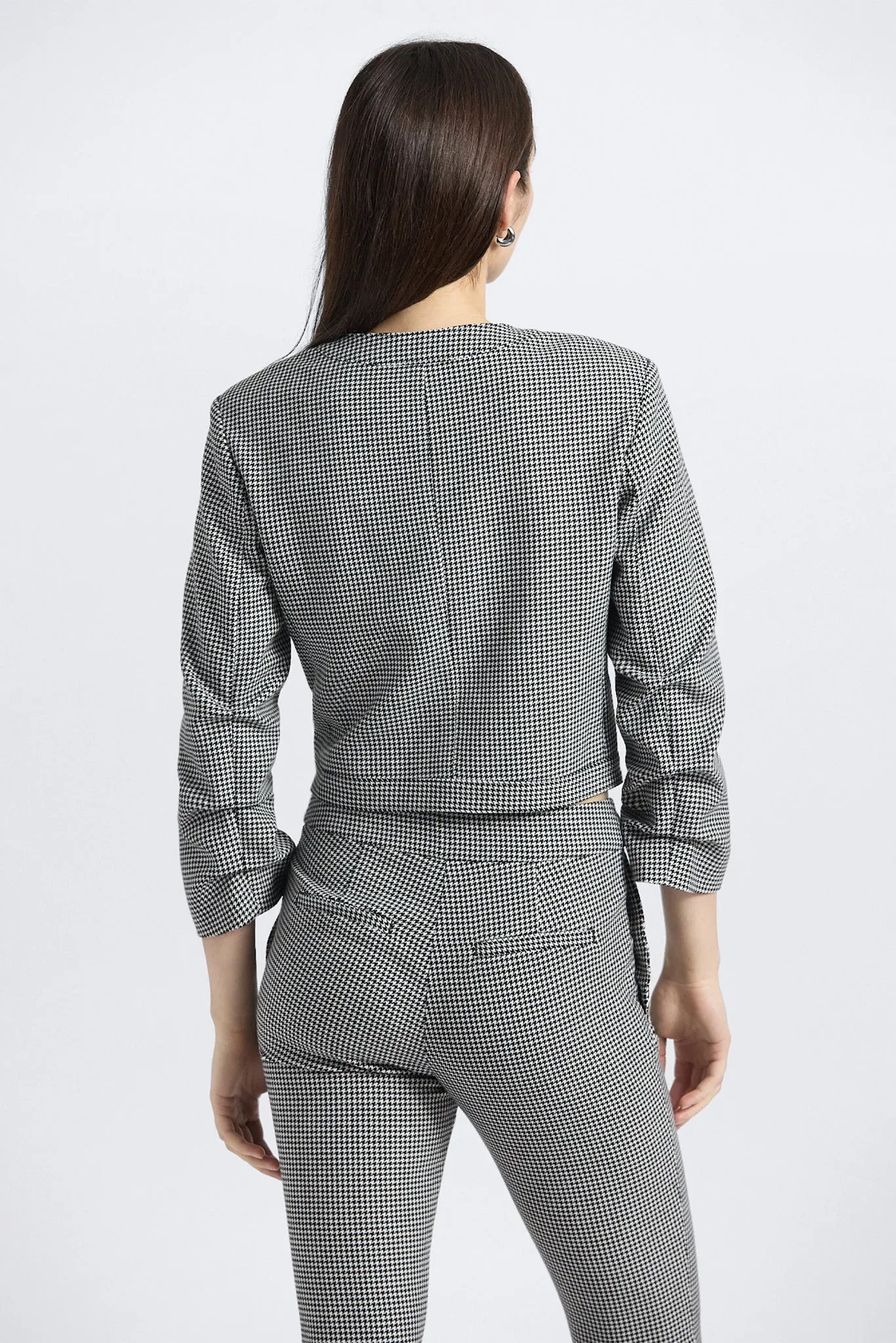 Piera Ruched Sleeve Jacket - black/white sold by Derek Lam product image thumbnail 4