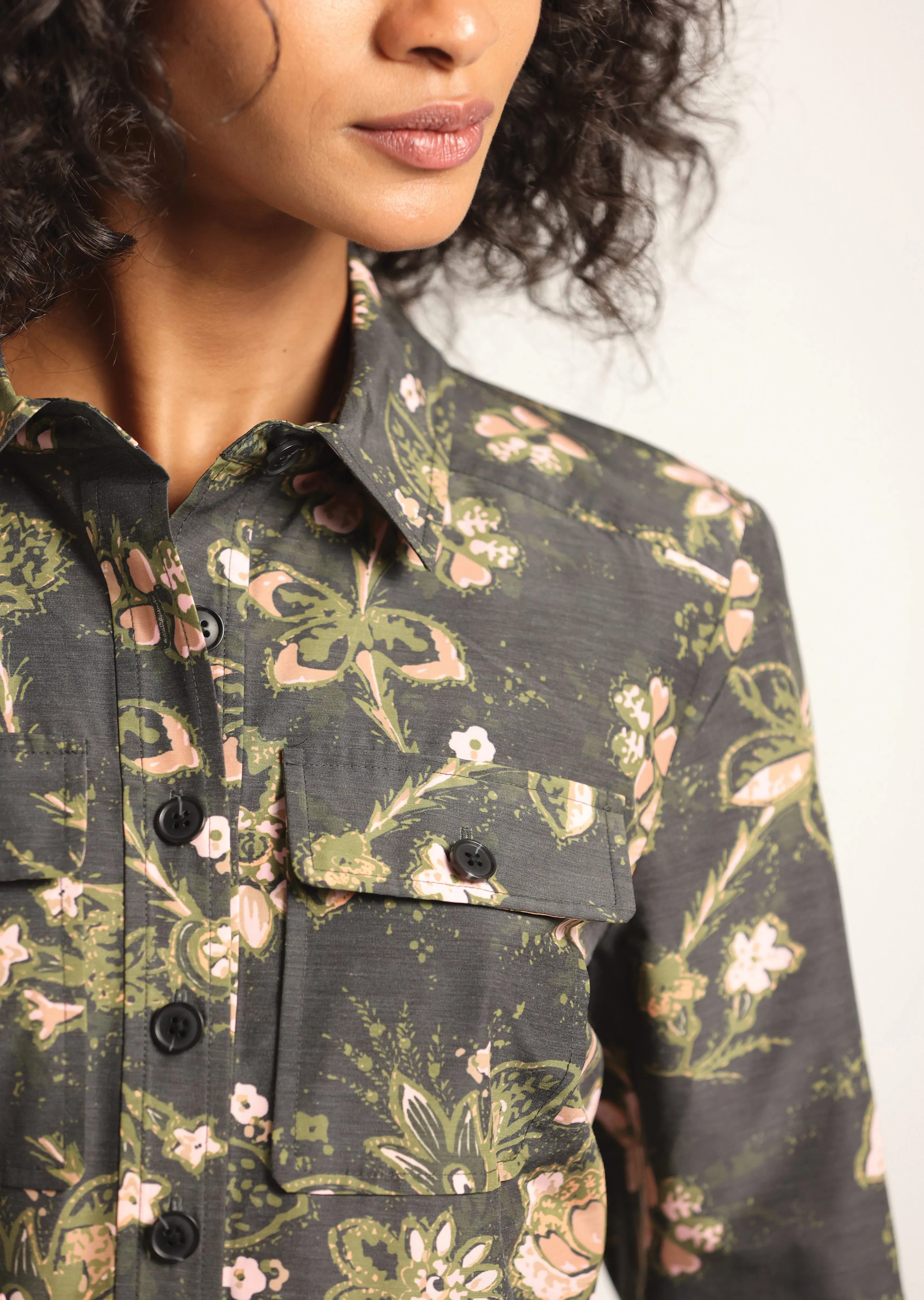 Kenza Pleated Midi Dress - Black Fall Foliage sold by Derek Lam product image thumbnail 2