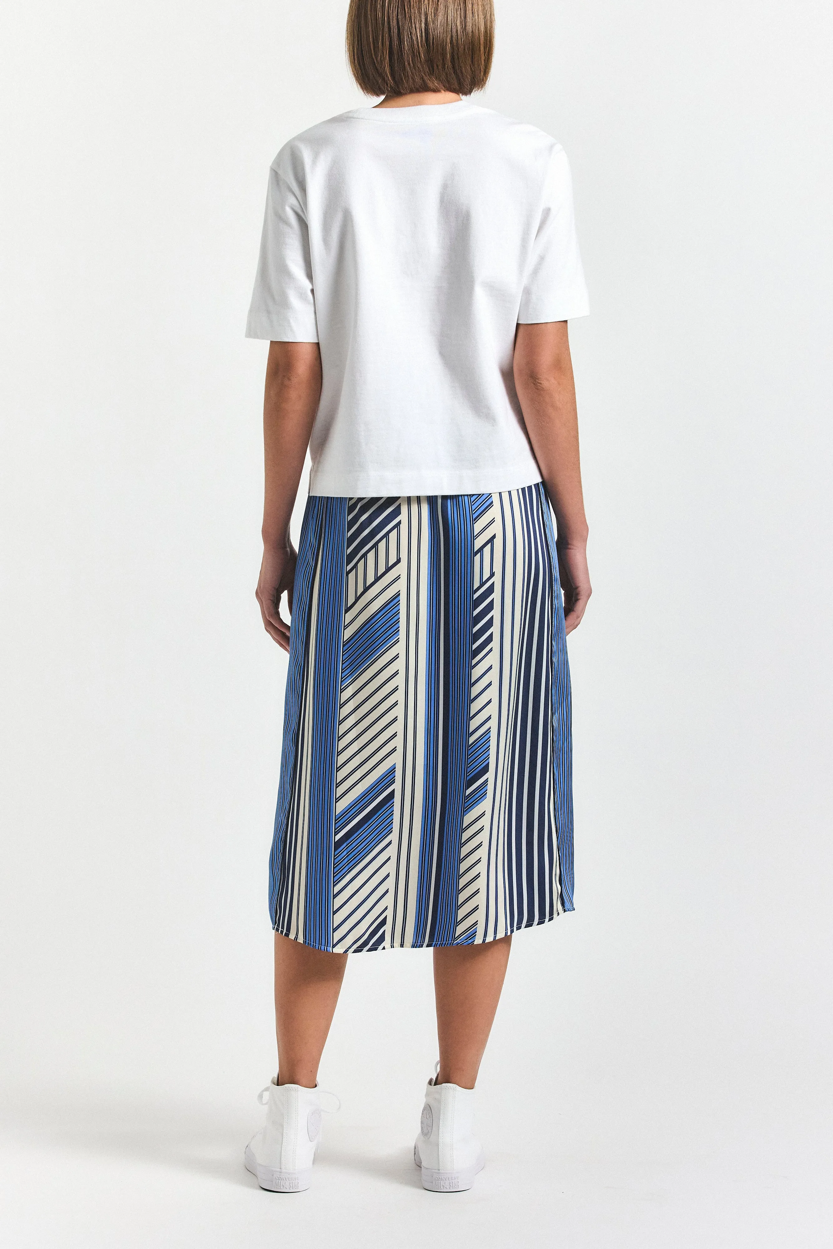 Ravenna Button Front Skirt - Navy/Ecru/Ultramarine/White sold by Derek Lam product image thumbnail 4