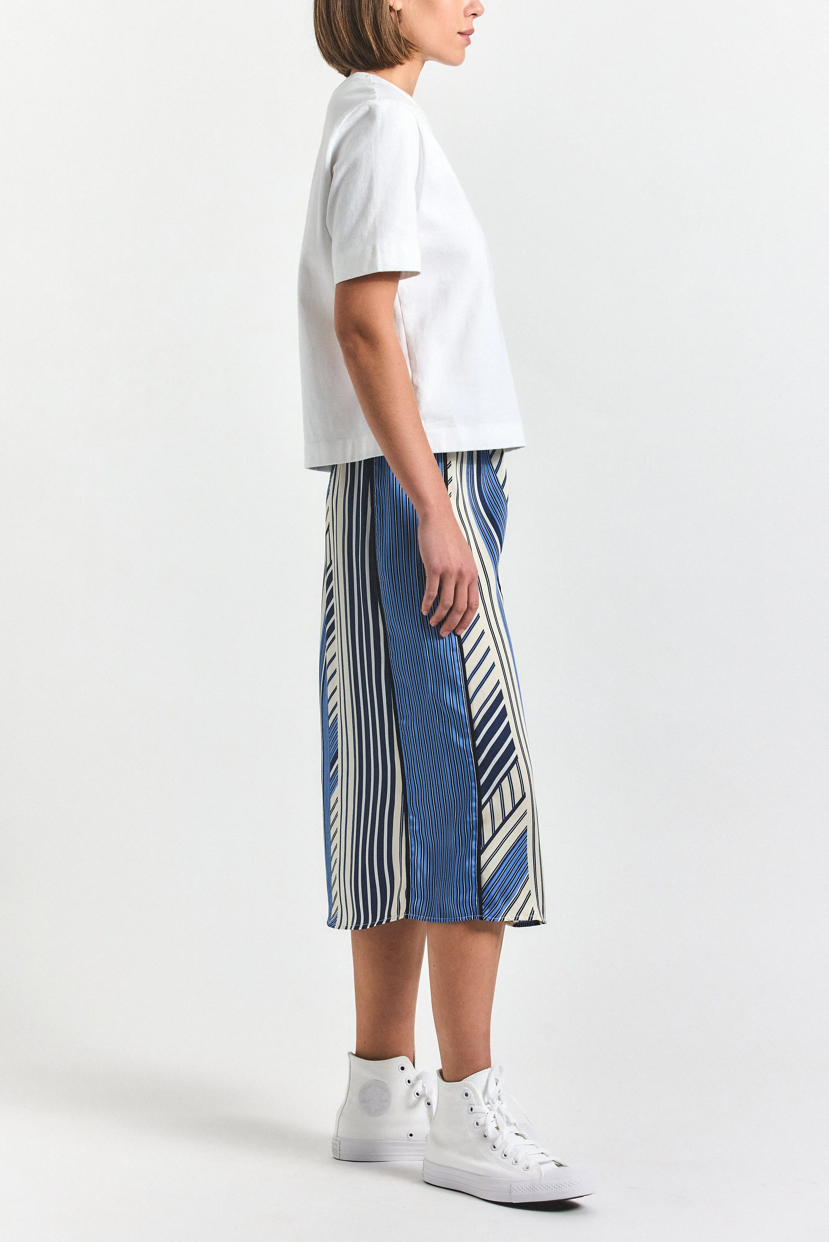 Ravenna Button Front Skirt - Navy/Ecru/Ultramarine/White sold by Derek Lam product image thumbnail 3