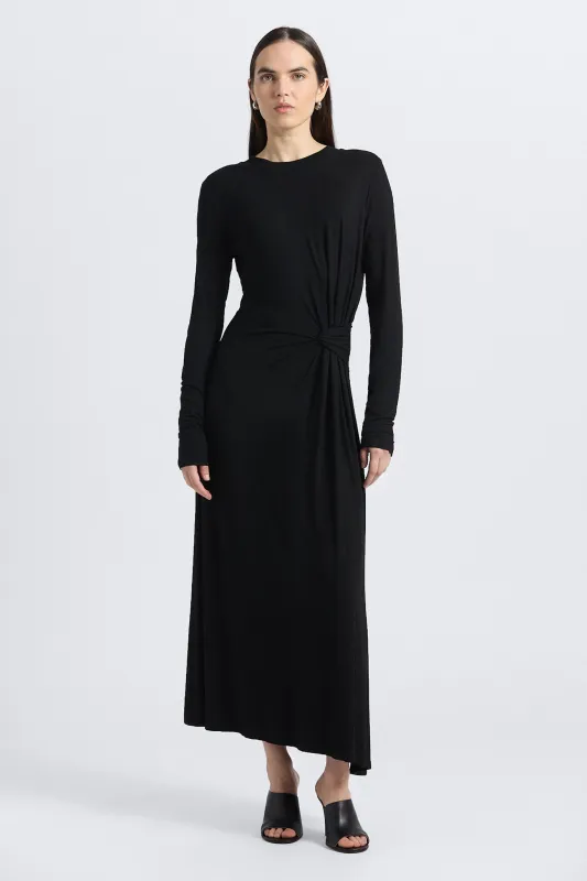 Avise Draped Dress - Black made by Derek Lam