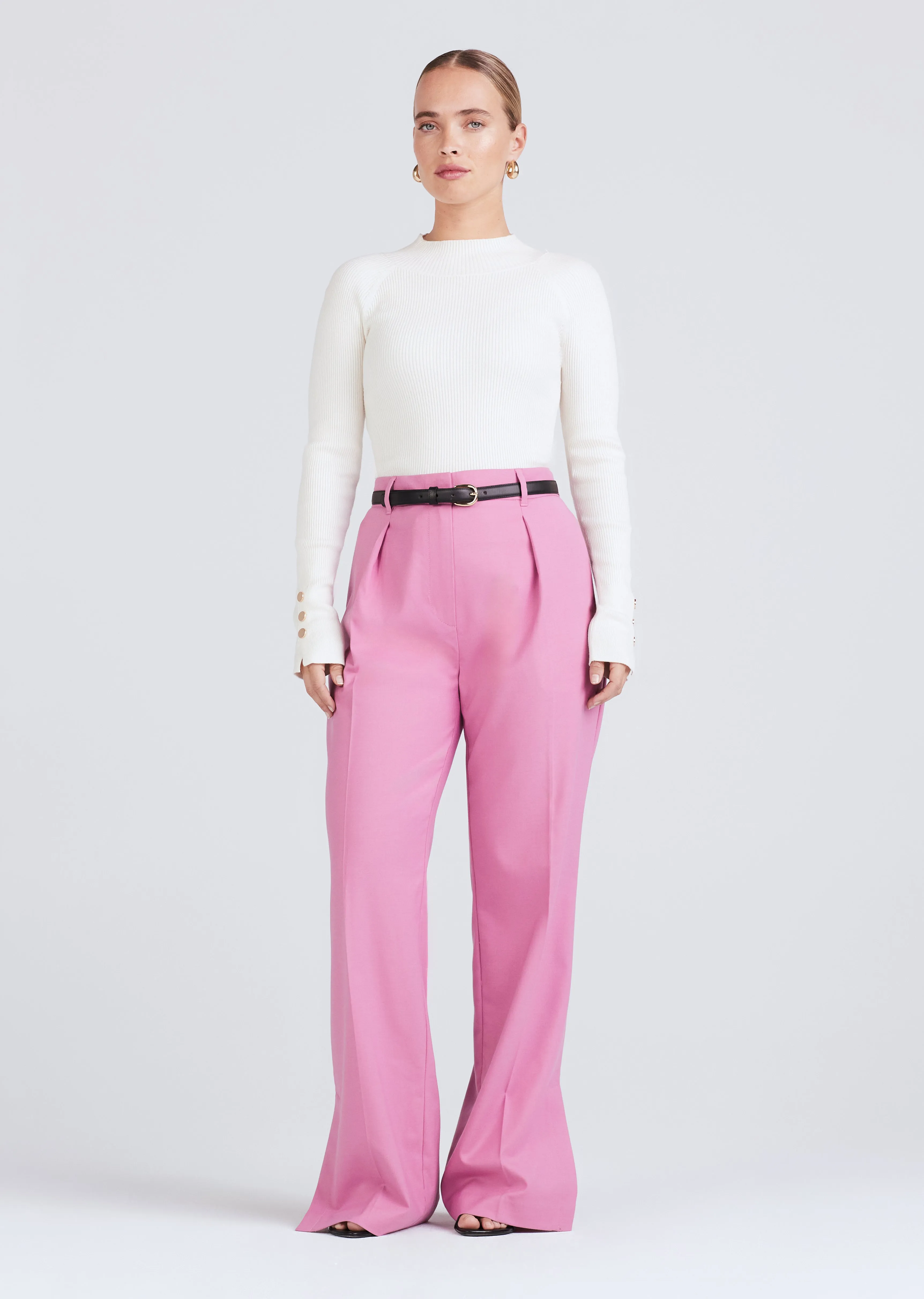 Calypso Pleated Slit Trouser - Dusty Mauve sold by Derek Lam product image thumbnail 2