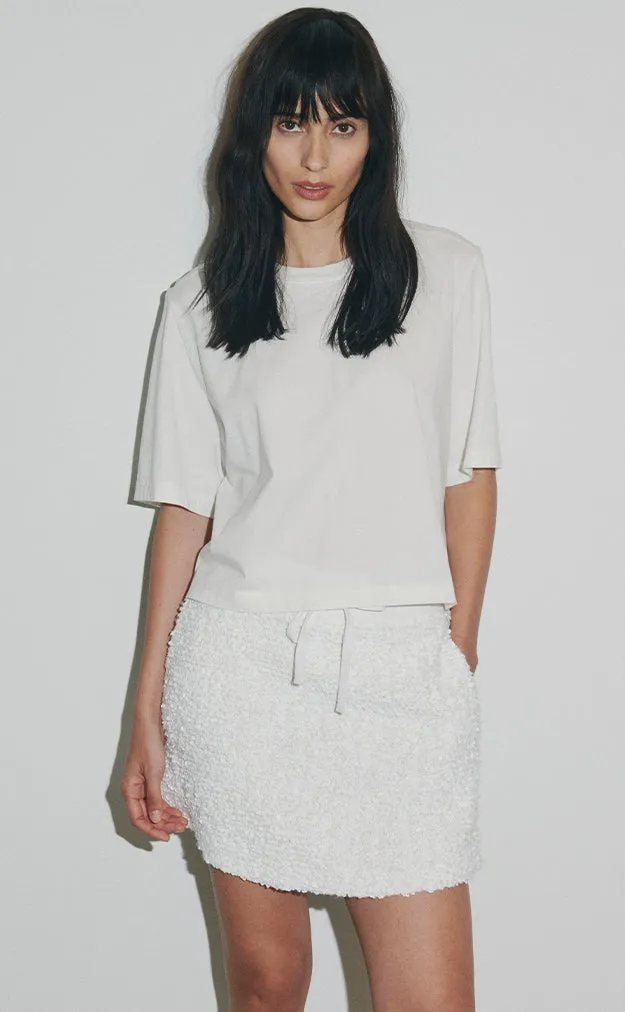 Mara Sequin Boucle Skirt - Blanc De Blanc sold by Derek Lam product image thumbnail 2
