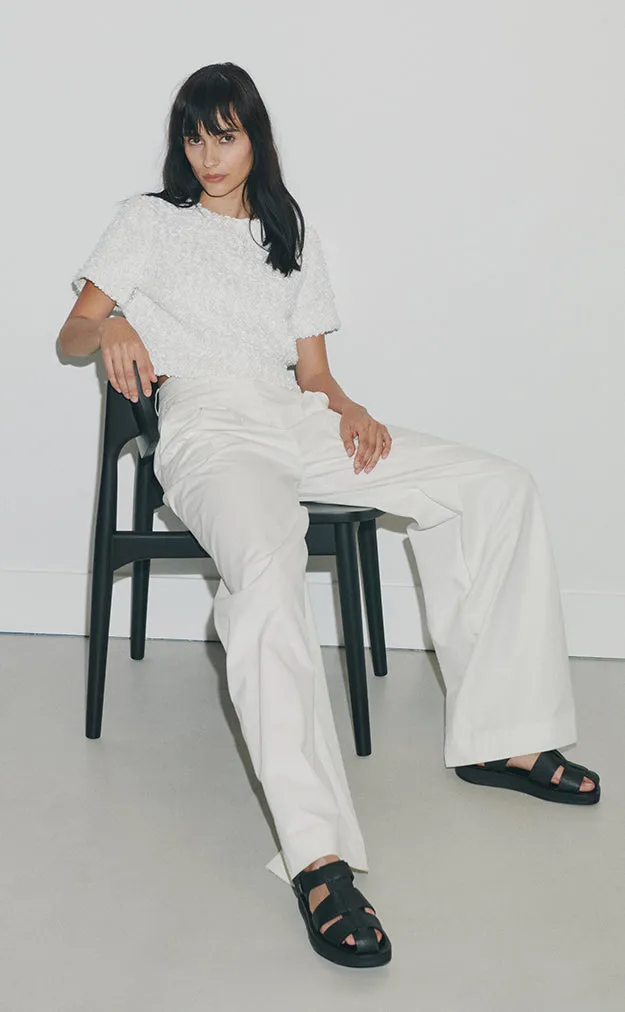 Syrena Paillette Boucle Cropped Boxy Tee - Blanc De Blanc sold by Derek Lam product image thumbnail 2