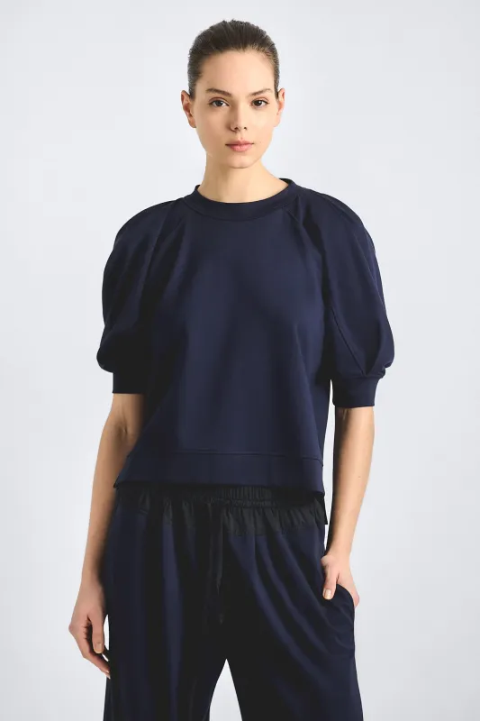 Prisilla Double Jersey Top - Dark Navy made by Derek Lam