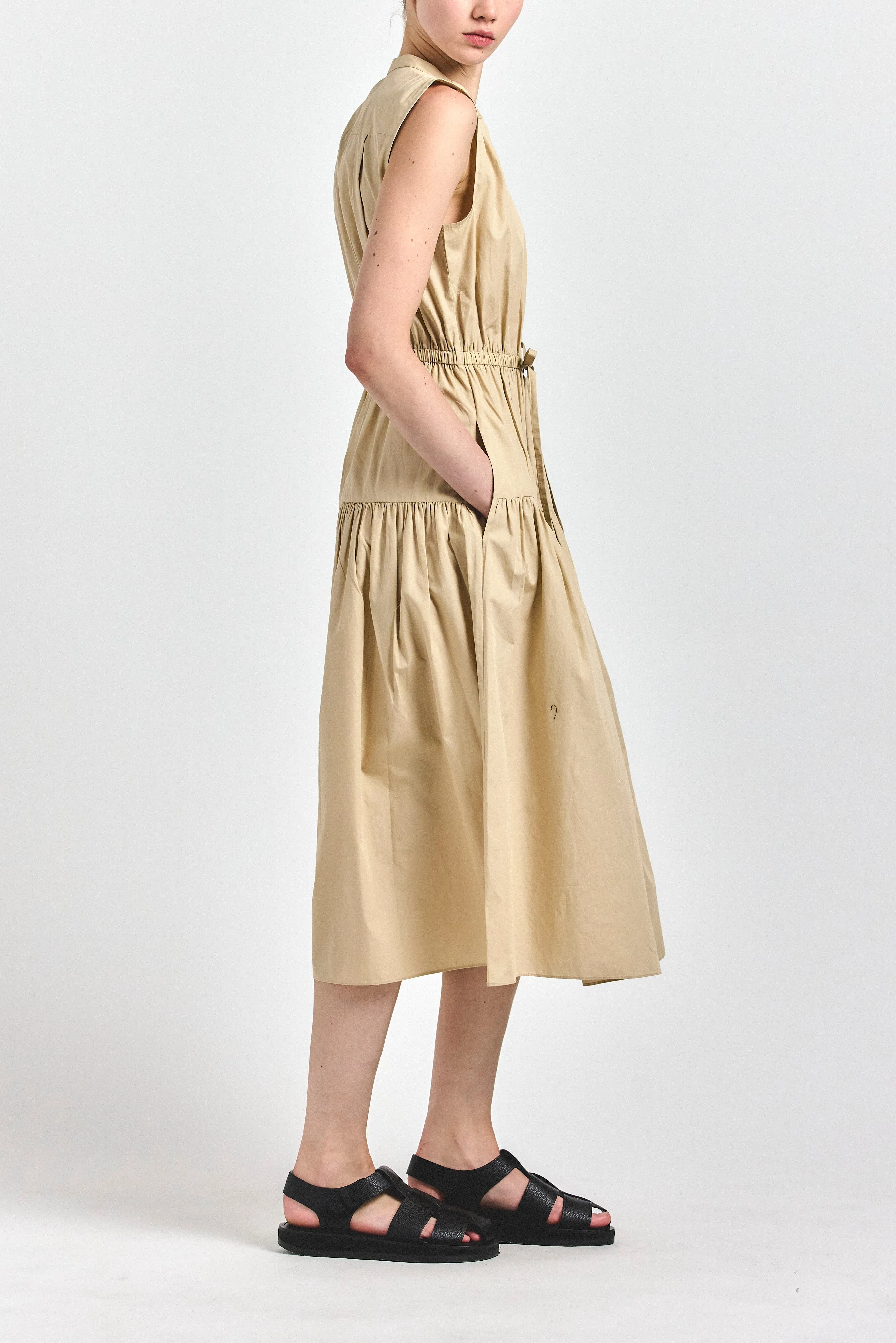 Maragaret Sleeveless Midi Dress - Safari sold by Derek Lam product image thumbnail 3