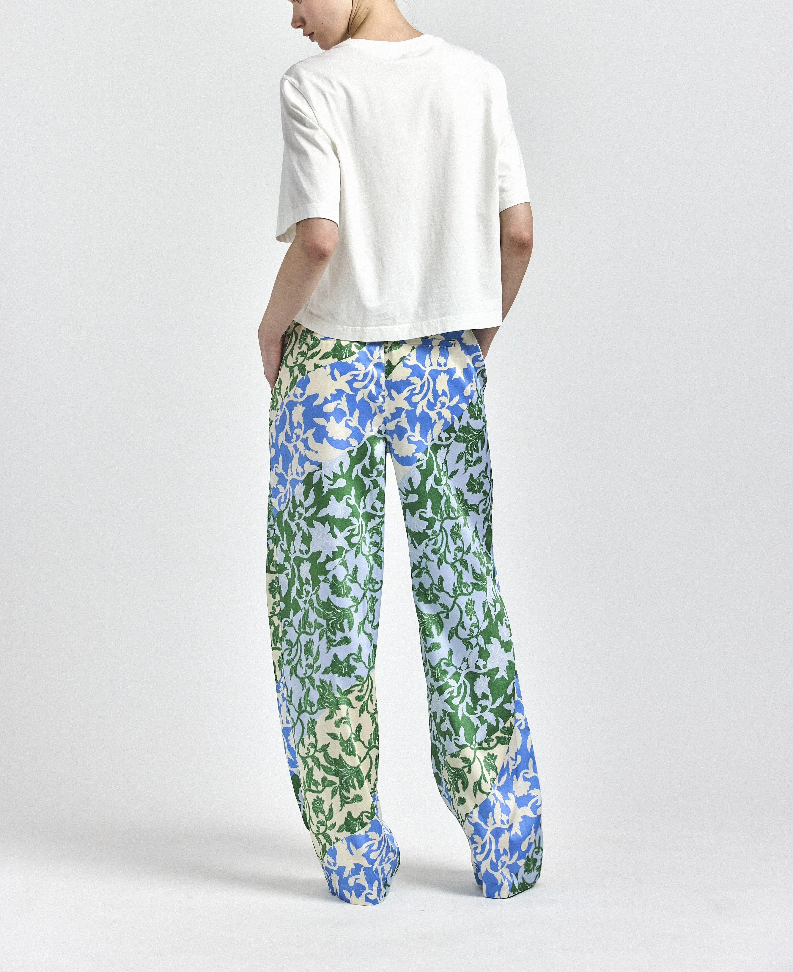Aurely Wide Leg Pant - Blue Botanical sold by Derek Lam product image thumbnail 4