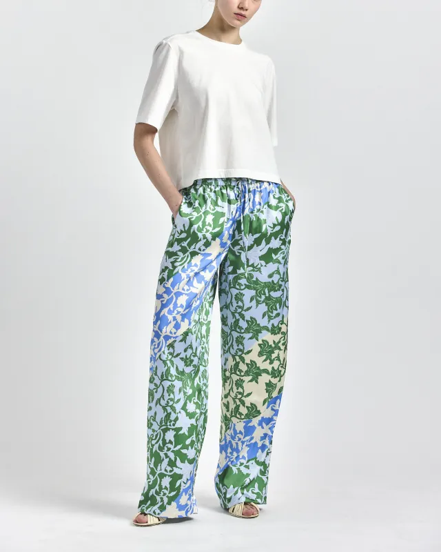 Aurely Wide Leg Pant - Blue Botanical made by Derek Lam