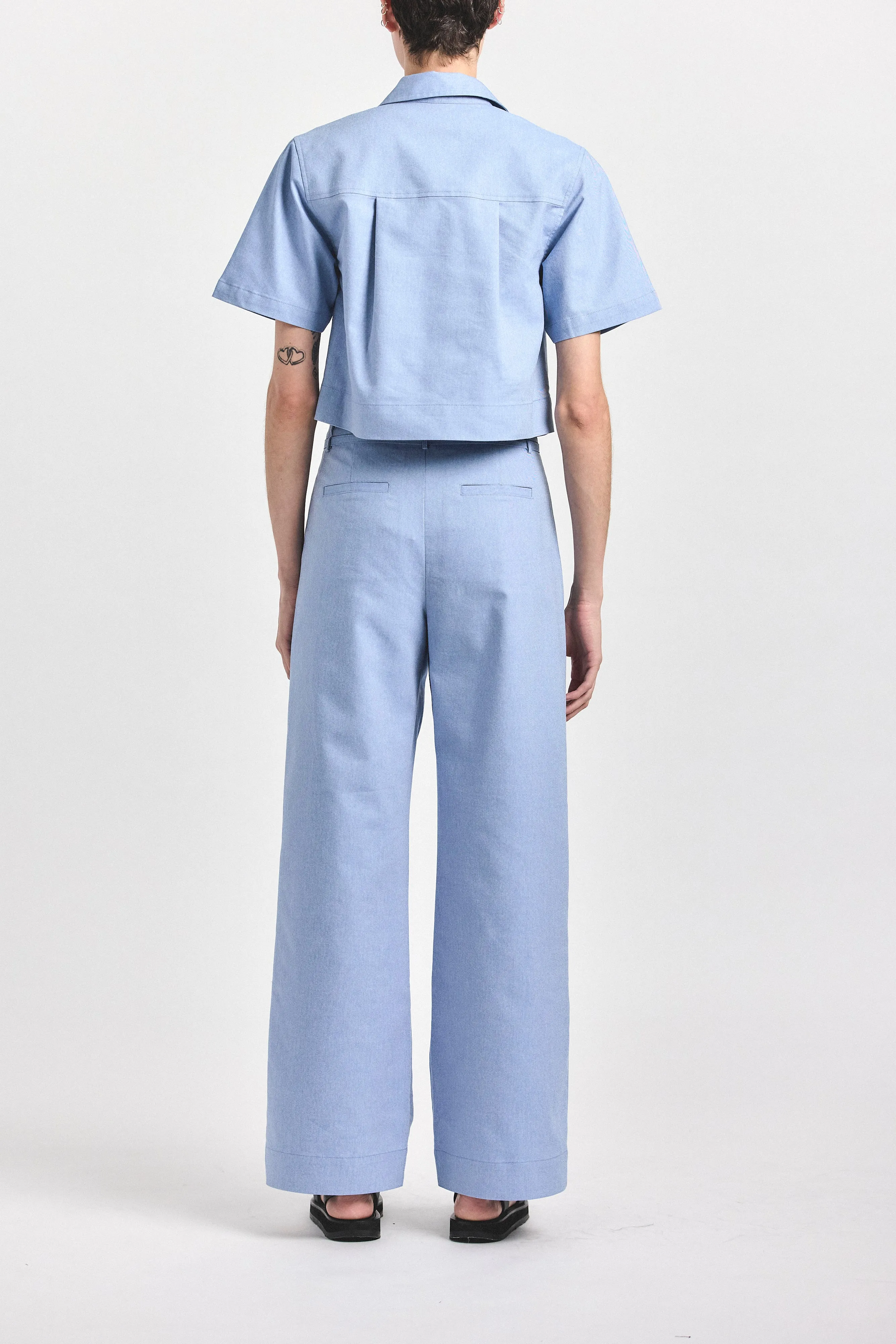 Felicity Pleated Tie Pant - Cloud Blue sold by Derek Lam product image thumbnail 4