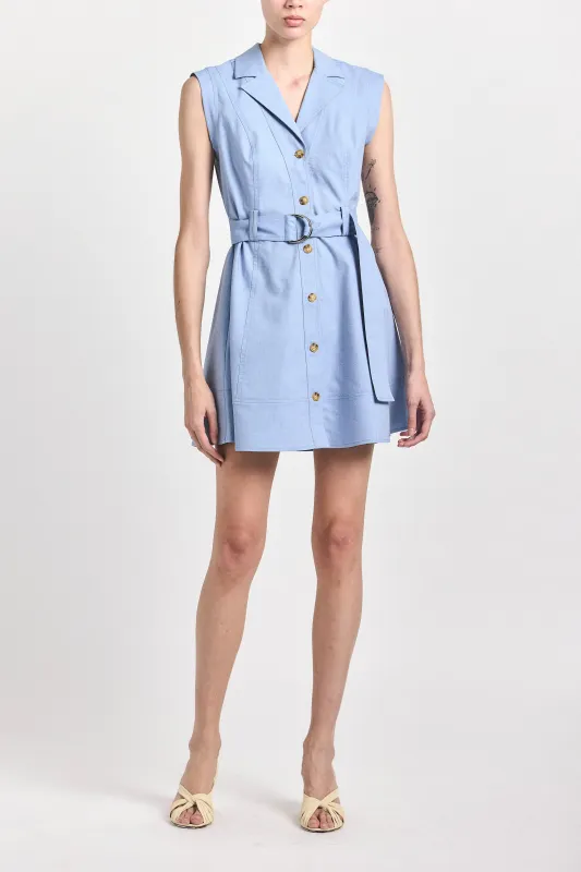 Lya Belted Dress - Cloud Blue made by Derek Lam