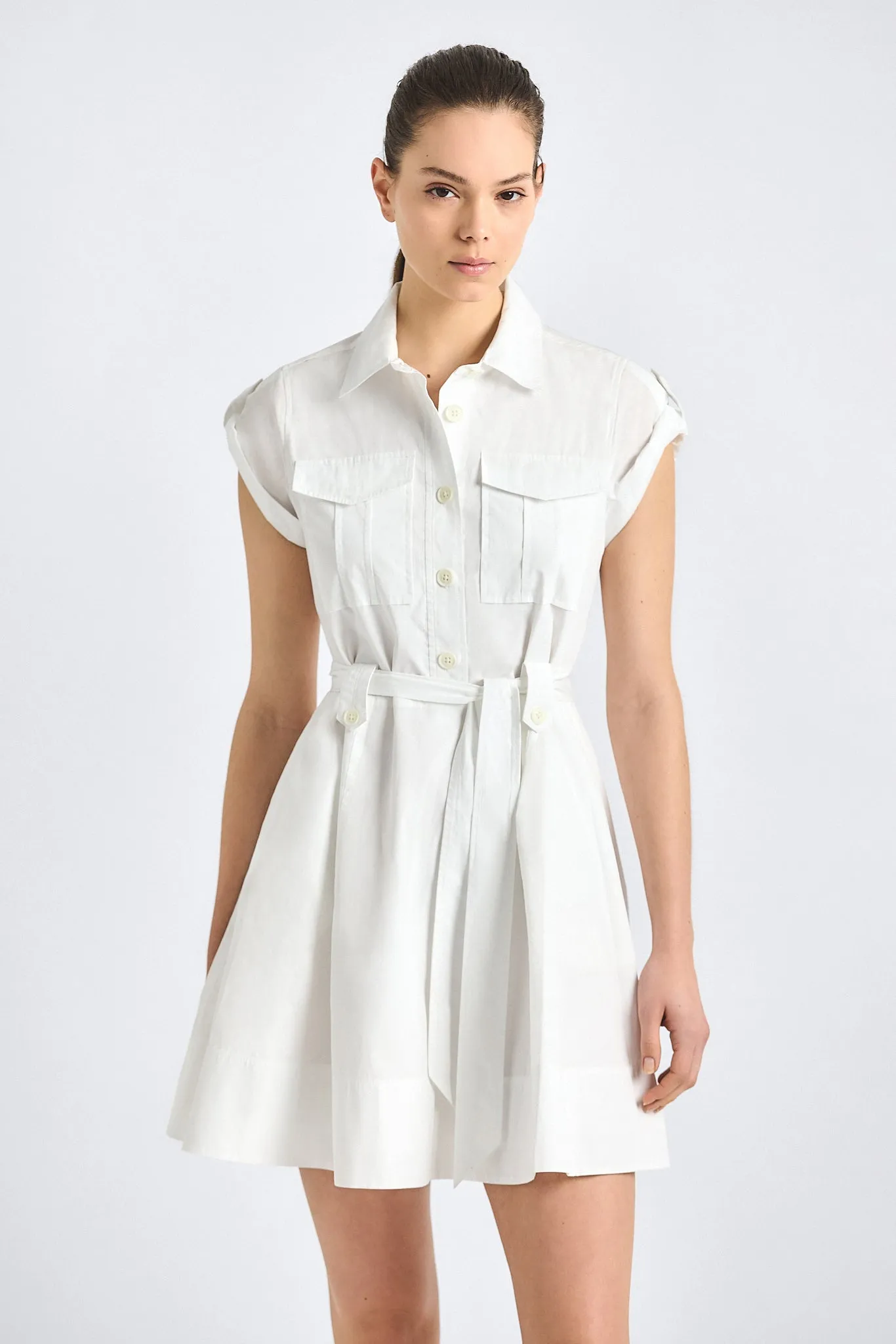 Azora Shirt Dress - White sold by Derek Lam