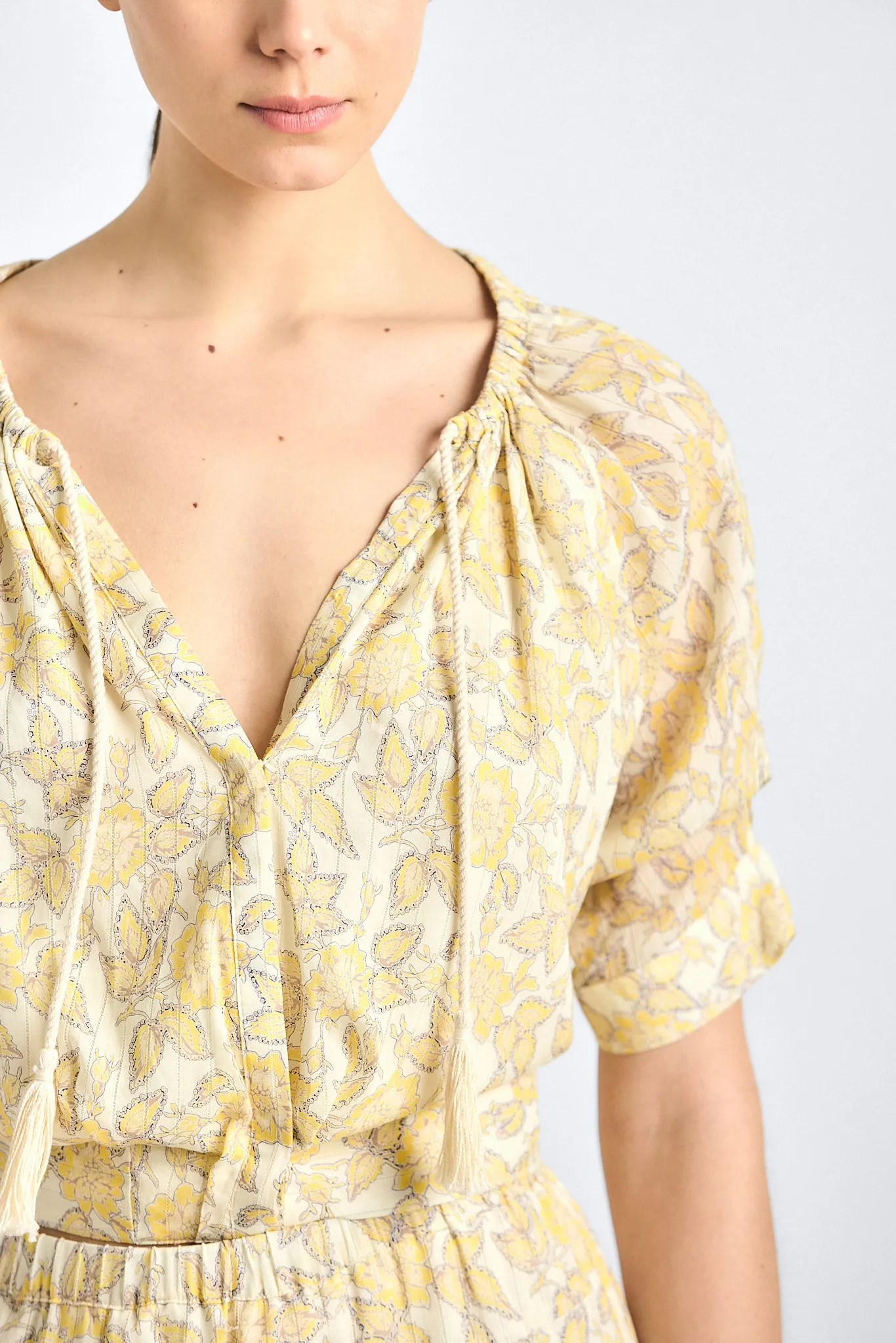 Suri Tuck Front Top - Valiase Yellow Floral sold by Derek Lam product image thumbnail 2