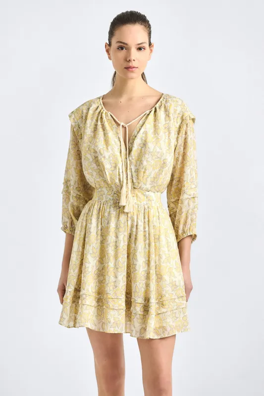 Solange Dress - Valiase Yellow Floral sold by Derek Lam