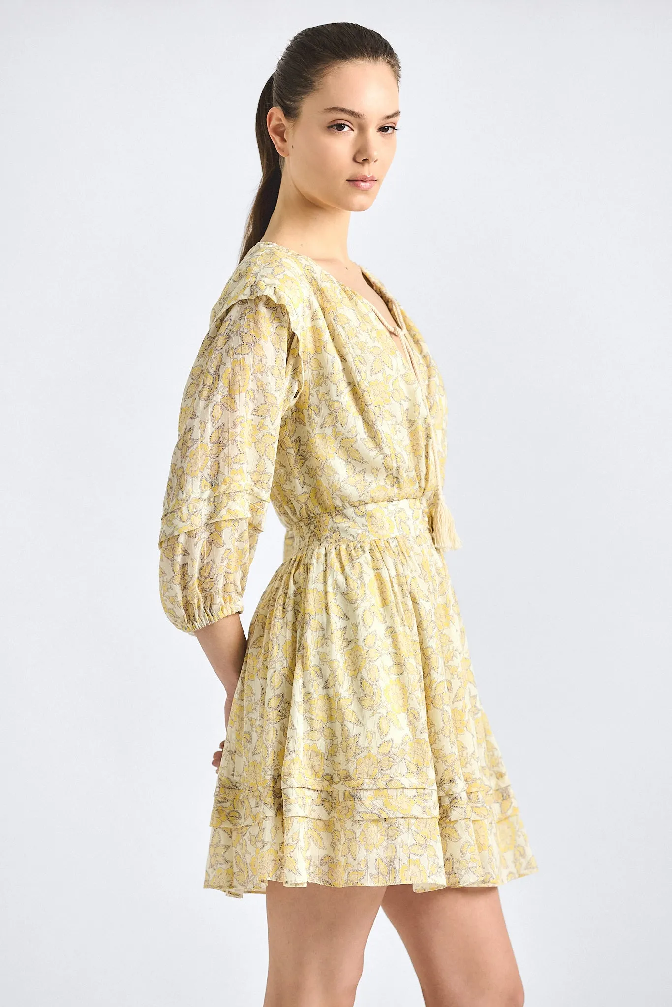 Solange Dress - Valiase Yellow Floral sold by Derek Lam product image thumbnail 3