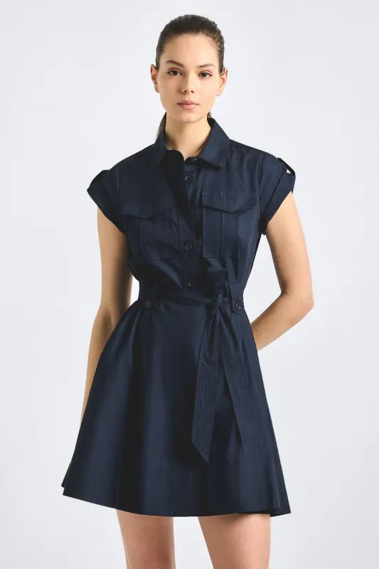 Azora Shirt Dress - Midnight made by Derek Lam