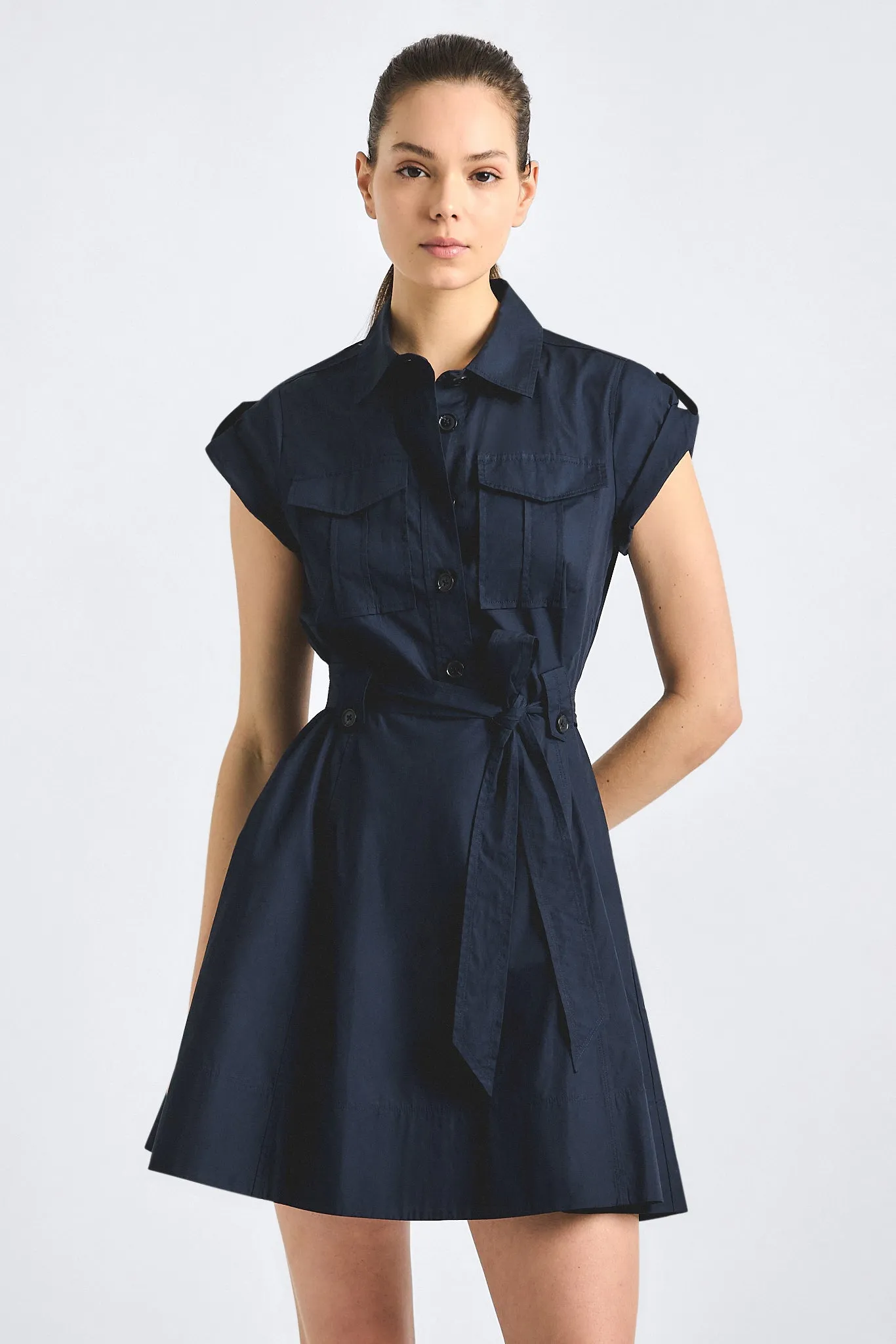 Azora Shirt Dress - Midnight sold by Derek Lam