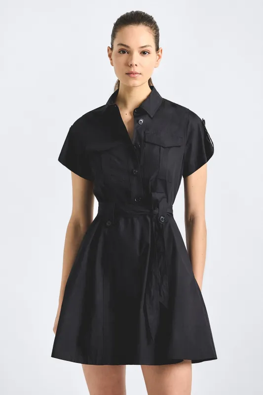 Azora Shirt Dress - Black sold by Derek Lam