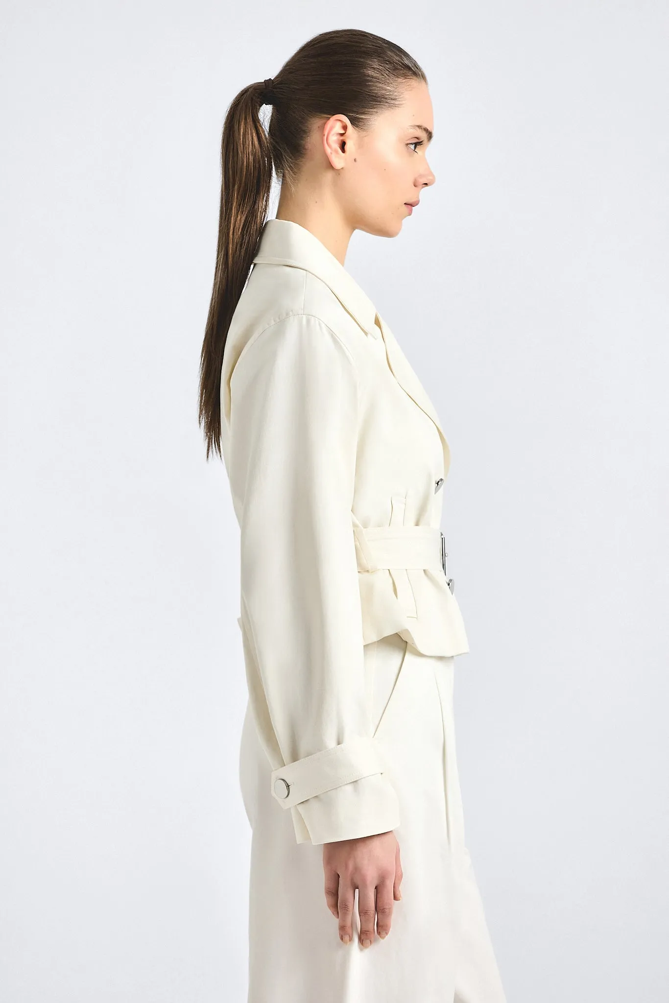 Renata Cropped Trench - Soft White sold by Derek Lam product image thumbnail 3