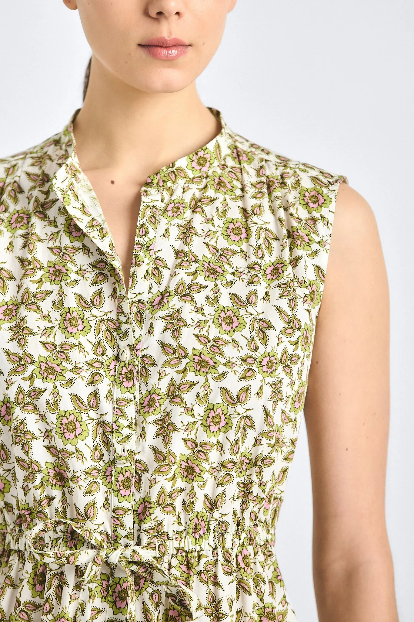 Briar Bubble Hem Dress - Green/Pink Floral sold by Derek Lam product image thumbnail 2