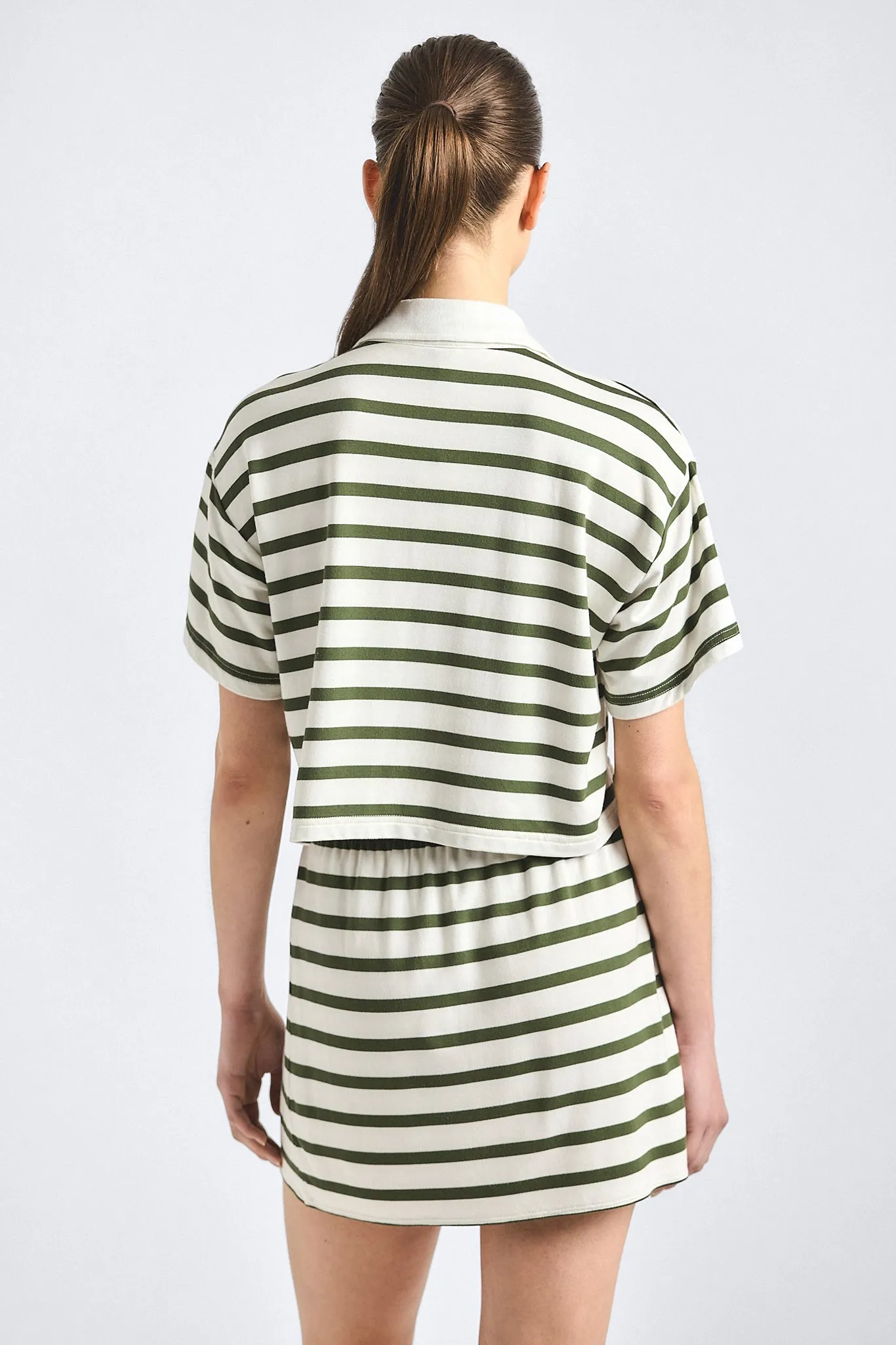 Melina Striped Mini Skirt - White/Fatigue Stripe sold by Derek Lam product image thumbnail 5