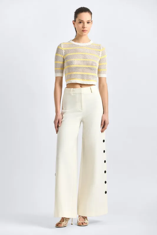 Tova Wide Leg Trouser - Soft White made by Derek Lam