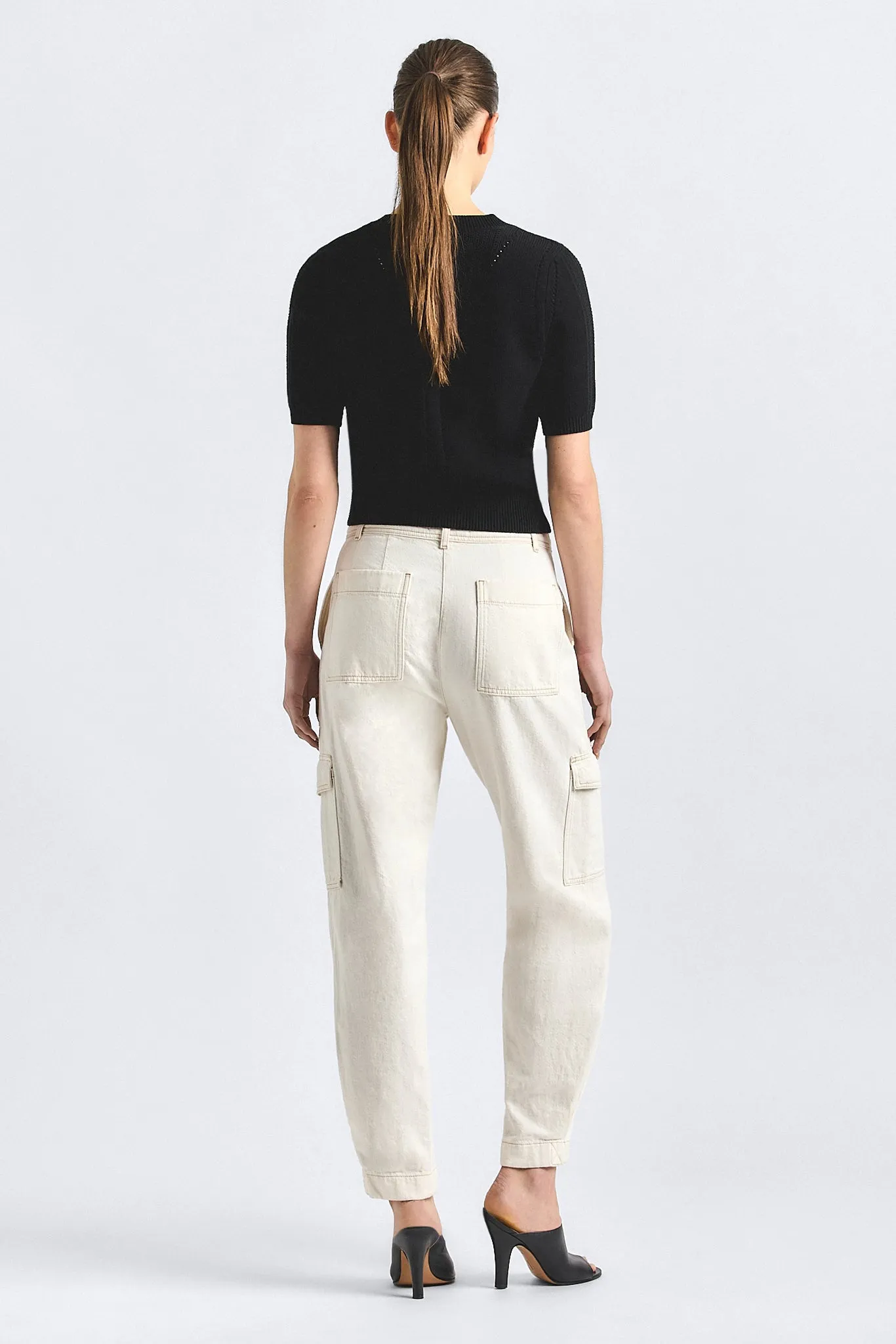 Amare Relaxed Fit Cargo Pant - Soft White Wash sold by Derek Lam product image thumbnail 4