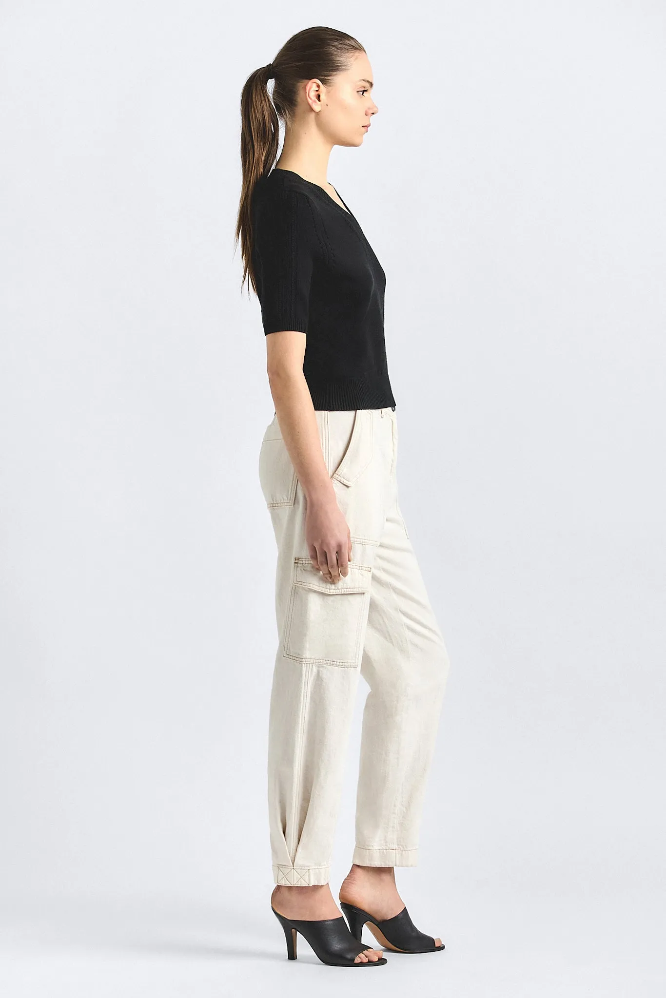 Amare Relaxed Fit Cargo Pant - Soft White Wash sold by Derek Lam product image thumbnail 3