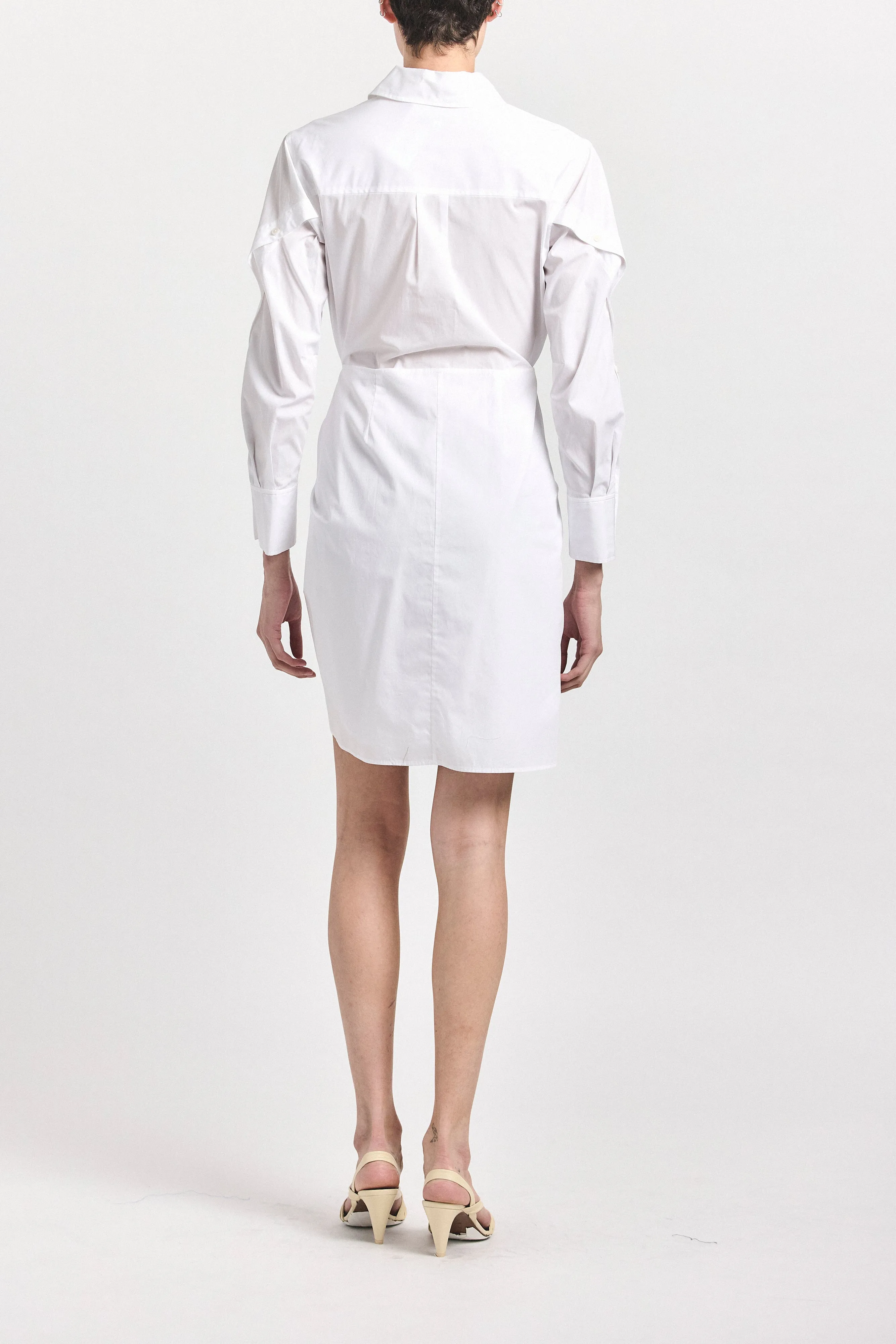 Charlotte Tie Waist Shirt Dress - White sold by Derek Lam product image thumbnail 4