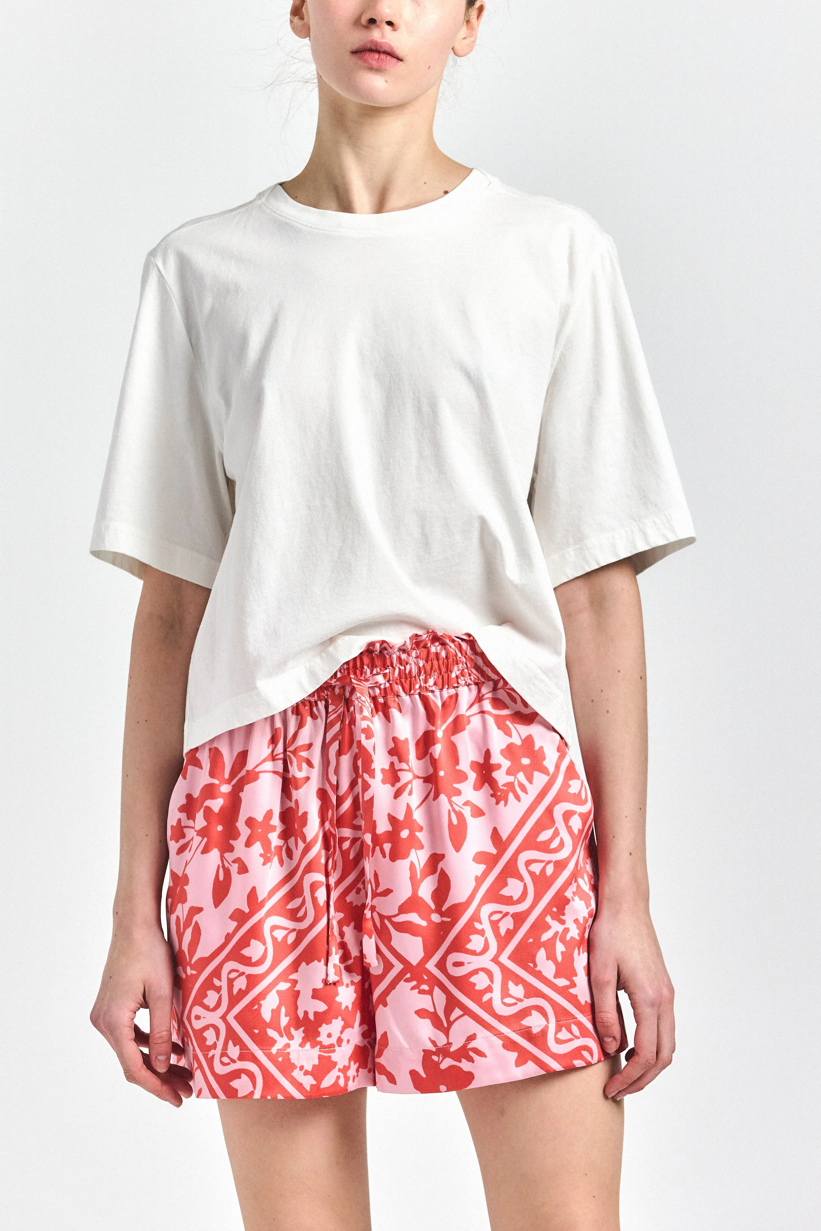 Belen Paperbag Shorts - Pink Tile sold by Derek Lam