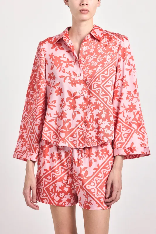 Milad Oversized Shirt - Pink Tile made by Derek Lam