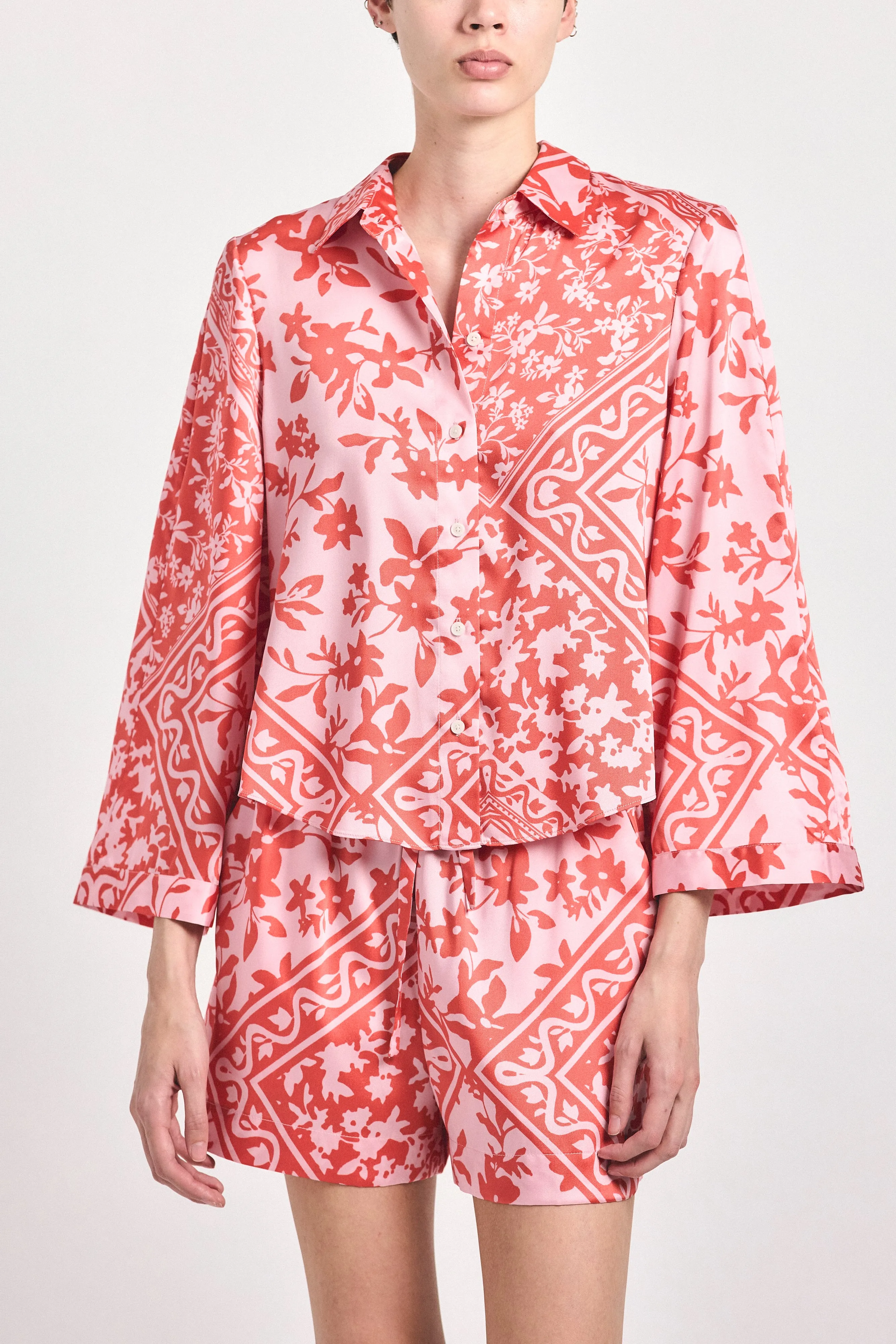 Milad Oversized Shirt - Pink Tile sold by Derek Lam