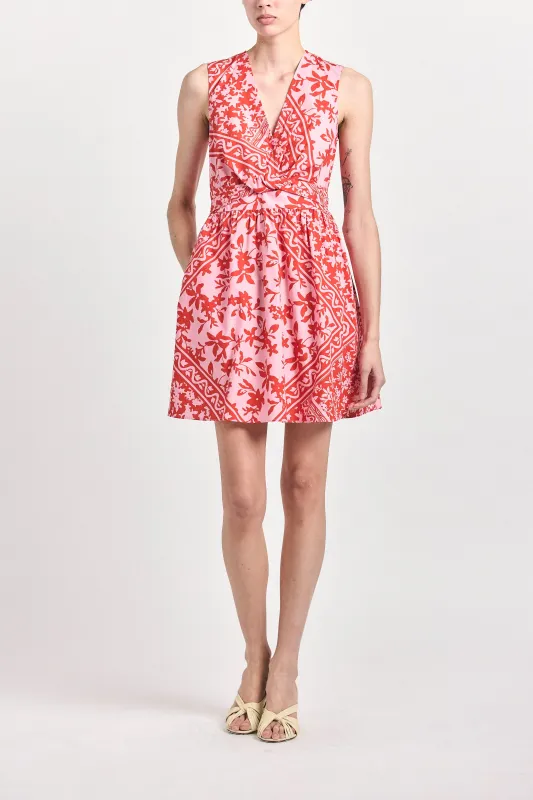 Nulla Twist Front Mini Dress - Pink Tile made by Derek Lam