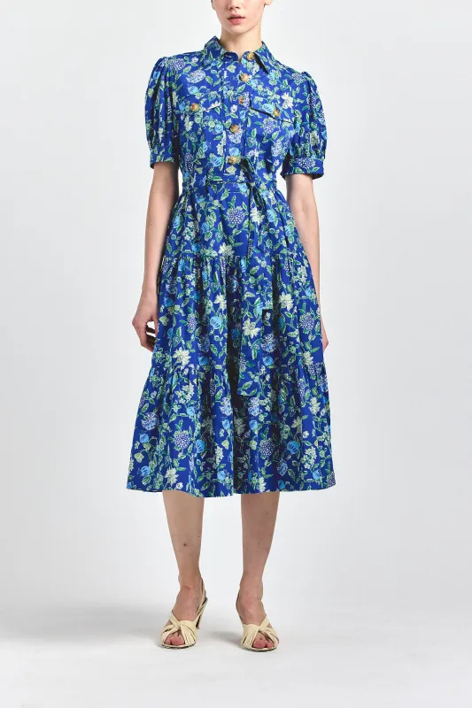 Buffy Utility Dress - Blue Vines made by Derek Lam
