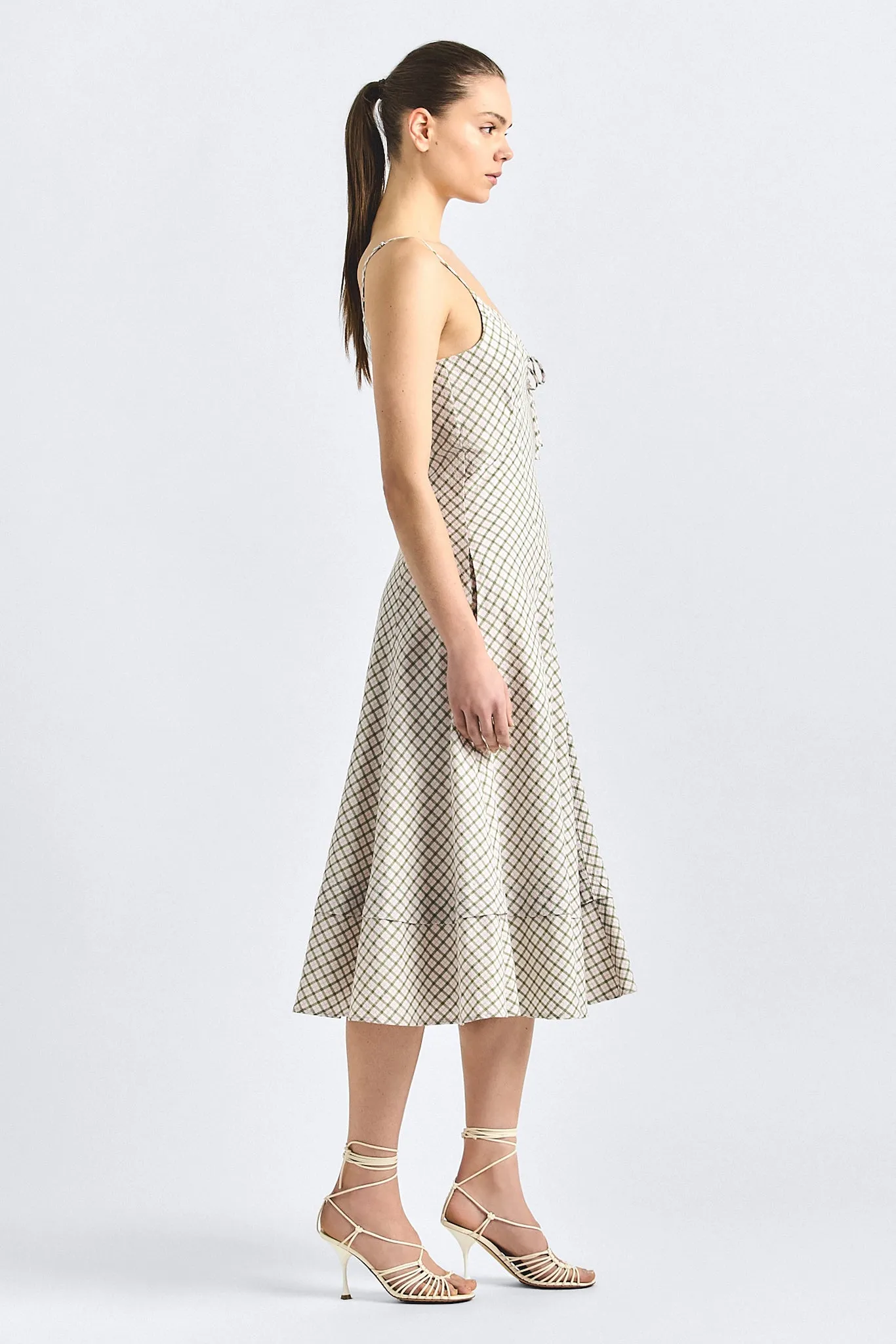 Sable Keyhole Front Dress - Army Green Plaid sold by Derek Lam product image thumbnail 3