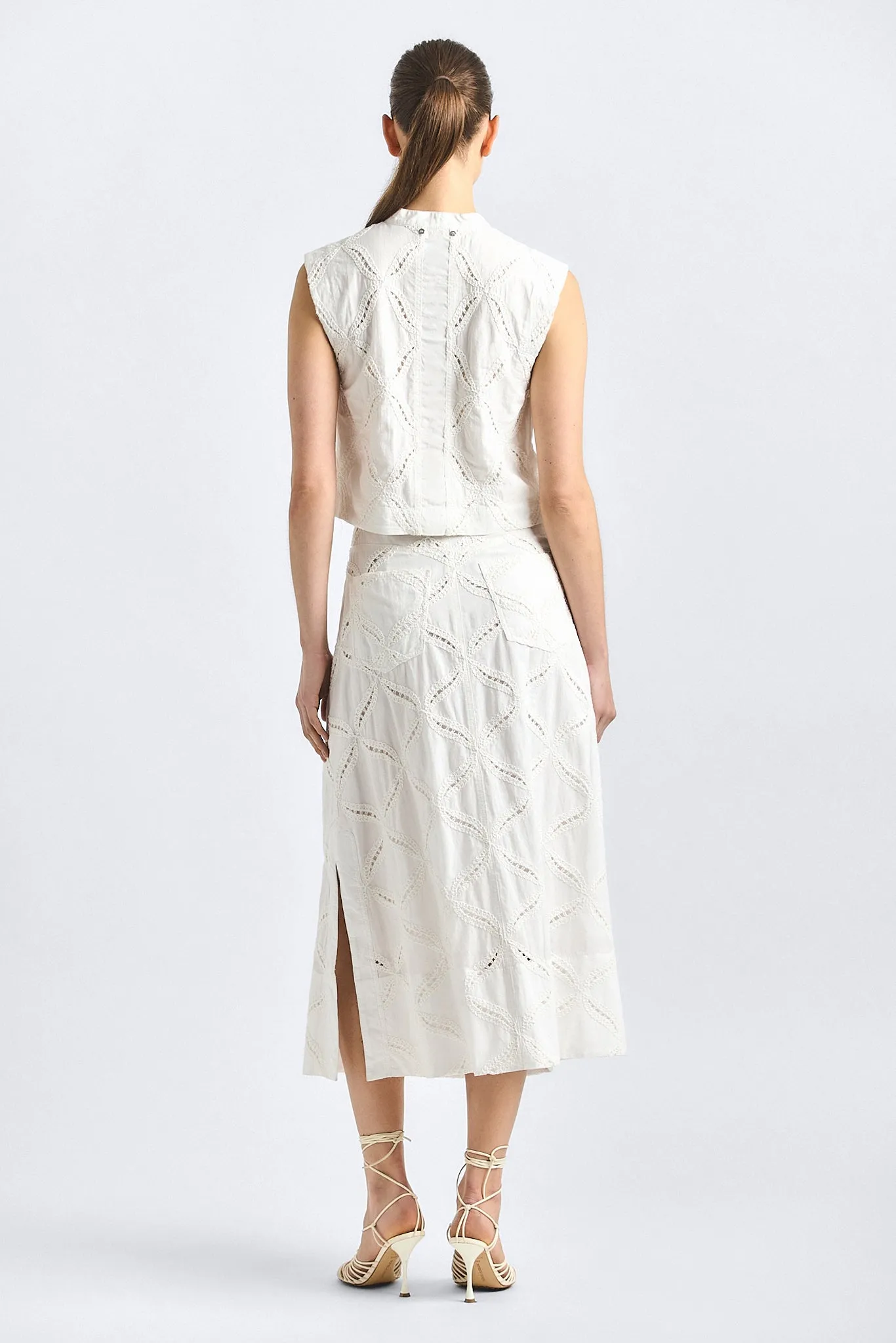 Nydia Midi Skirt - White sold by Derek Lam product image thumbnail 5