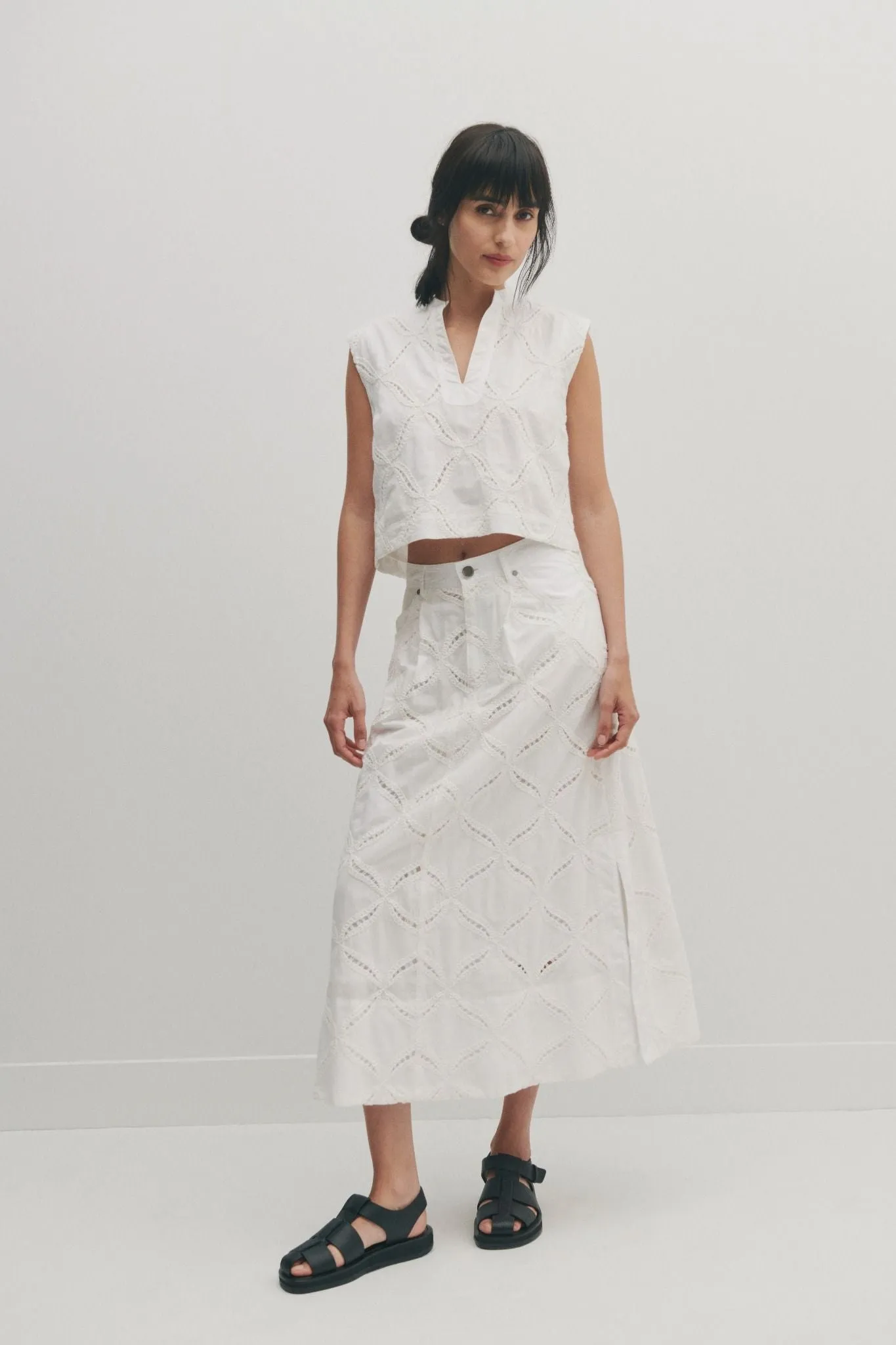 Nydia Midi Skirt - White sold by Derek Lam product image thumbnail 2