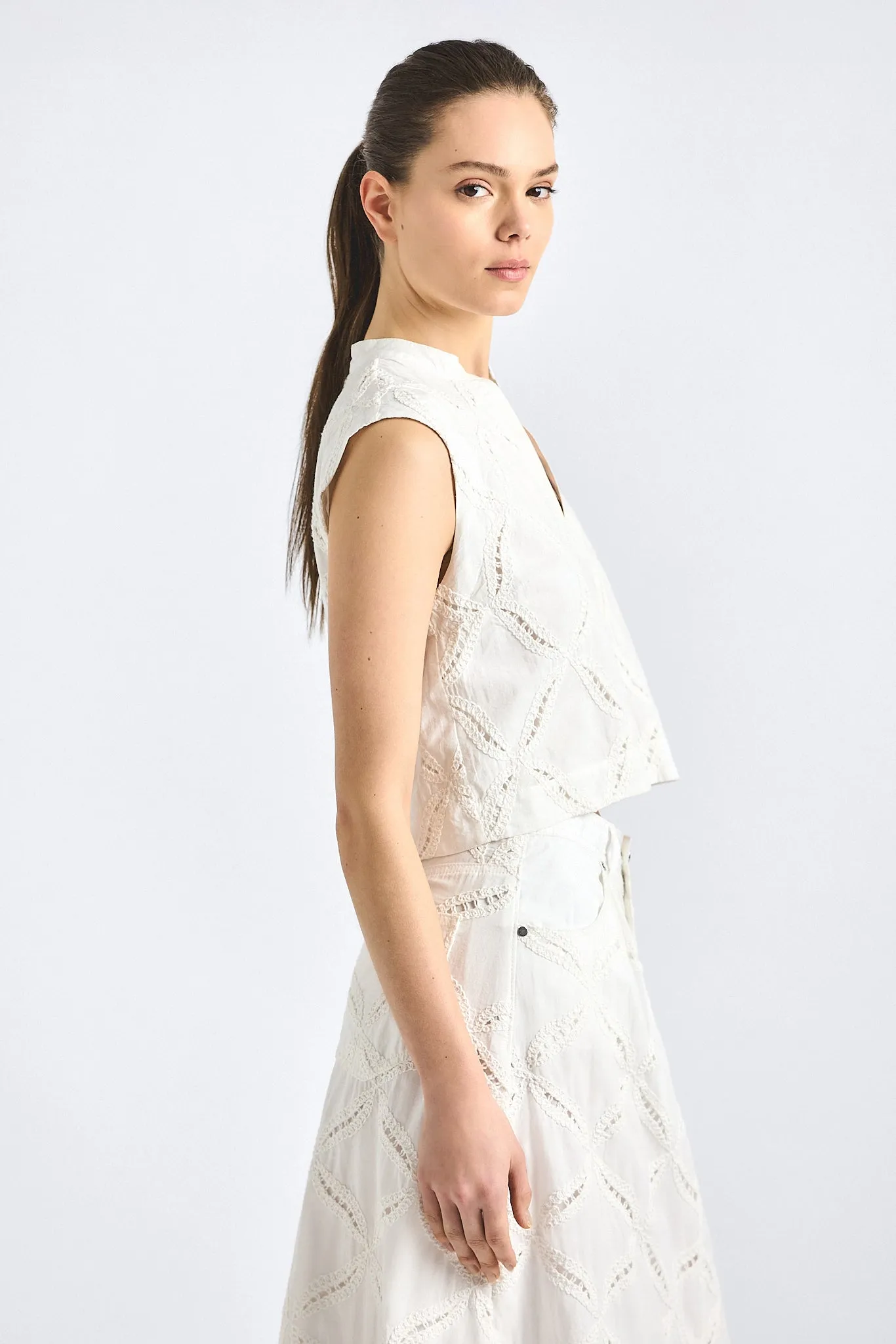 Tilda Sleeveless Top - White sold by Derek Lam product image thumbnail 4