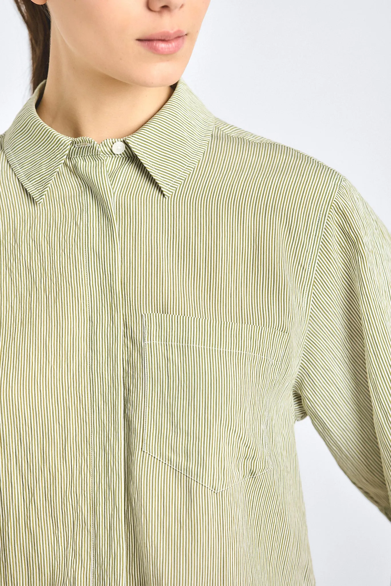 Keaton Split Sleeve Button Front - Fatigue Stripe sold by Derek Lam product image thumbnail 3