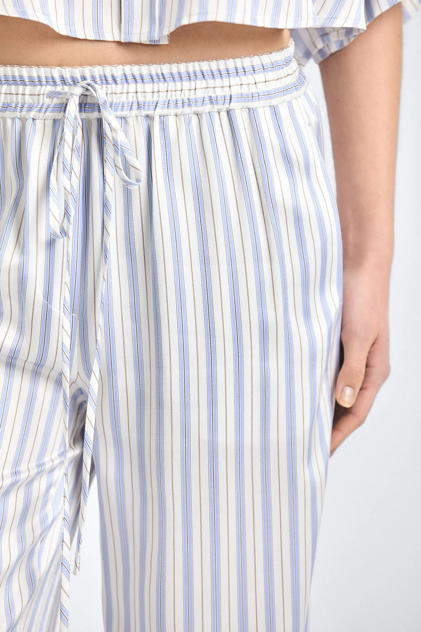Aurely Wide Leg Pant - Lisbon Blue Stripe sold by Derek Lam product image thumbnail 2