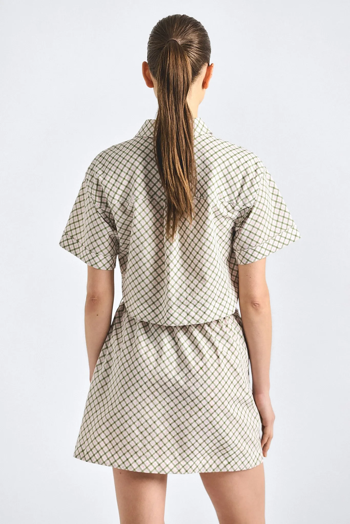 Delaney Open Back Wrap Dress - Army Green Plaid sold by Derek Lam product image thumbnail 4