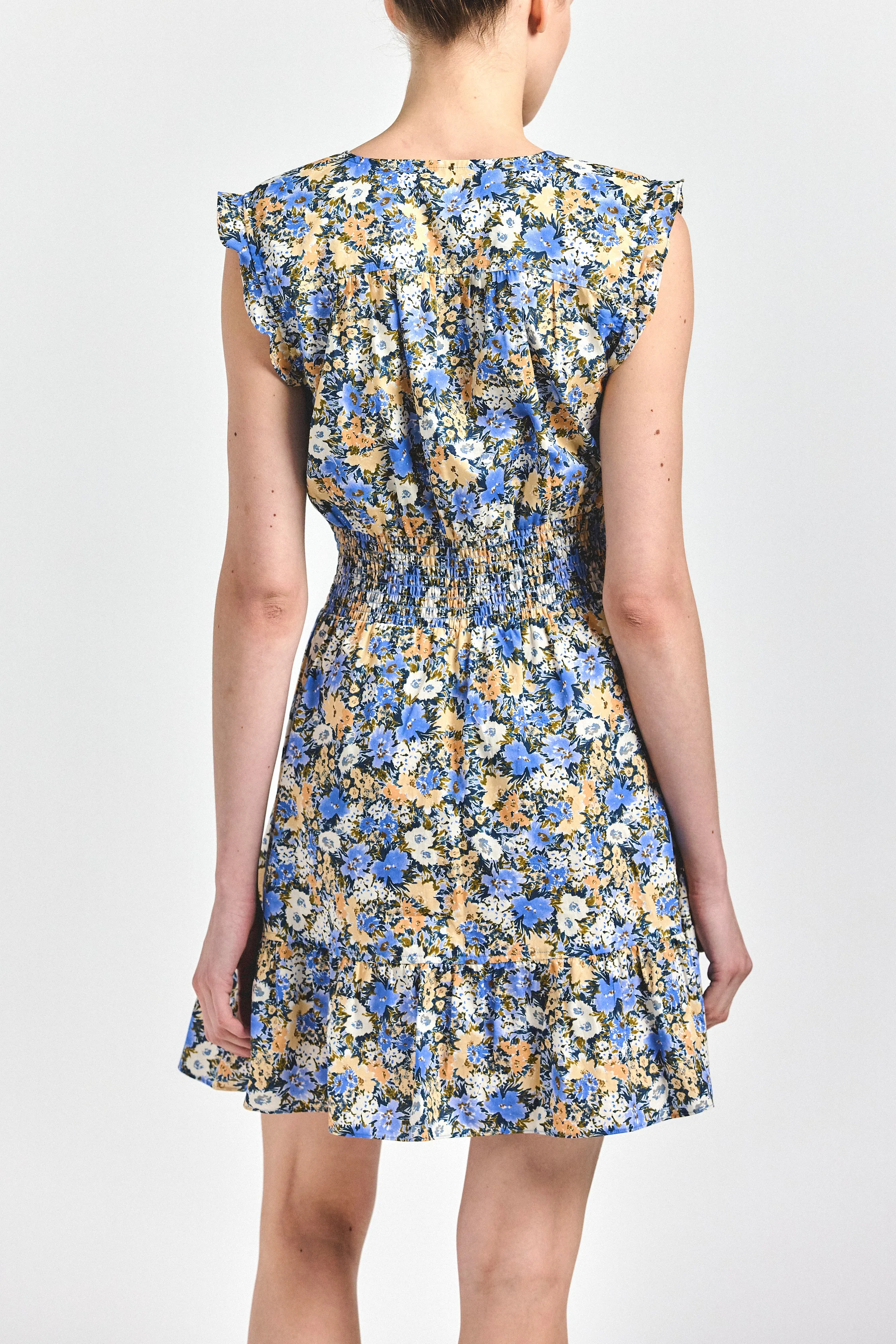 Kris Sleeveless Mini Dress - Blue Tan Bloom sold by Derek Lam product image thumbnail 4