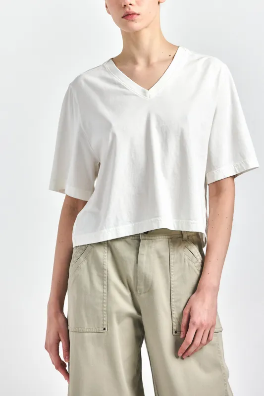 Generra Jersey V-Neck Crew Tee - Porcelain made by Derek Lam
