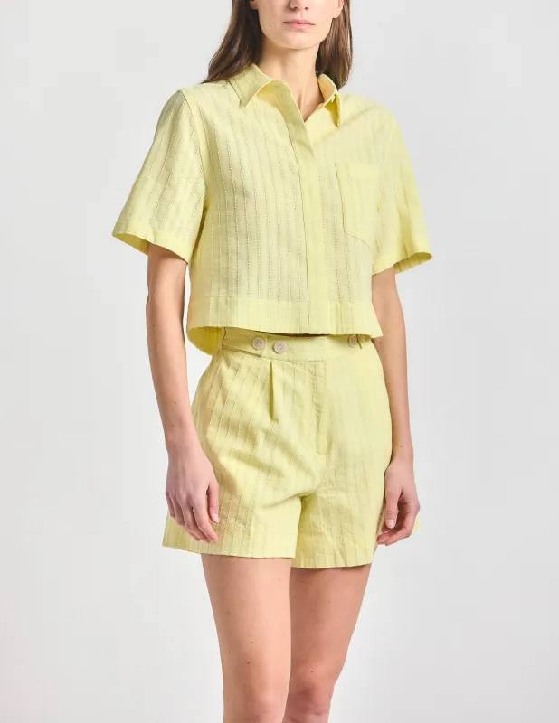 Lira Crop Short Sleeve Shirt - Lemonade made by Derek Lam